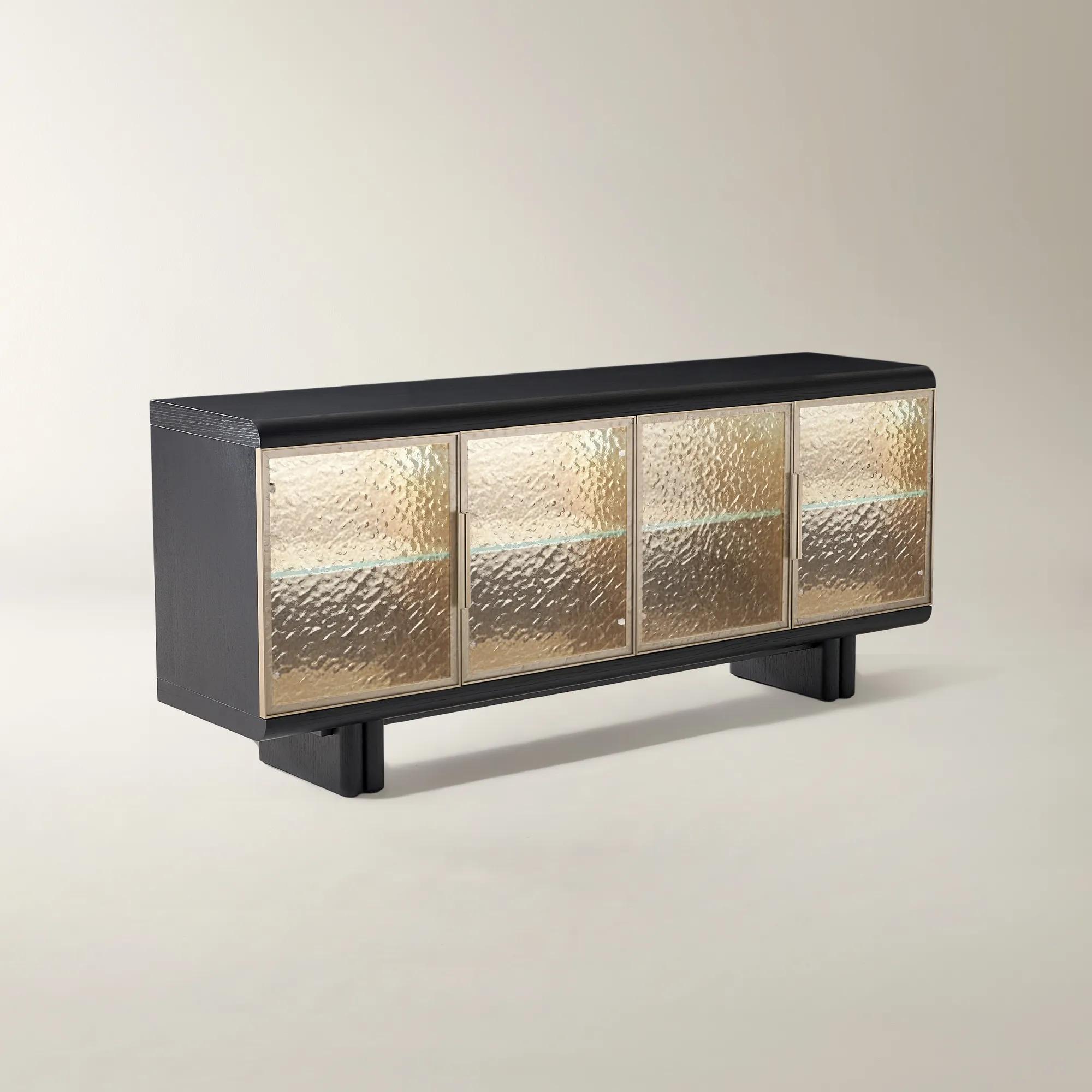 Eleanor Wavy Glass 4-Door Buffet (72")  