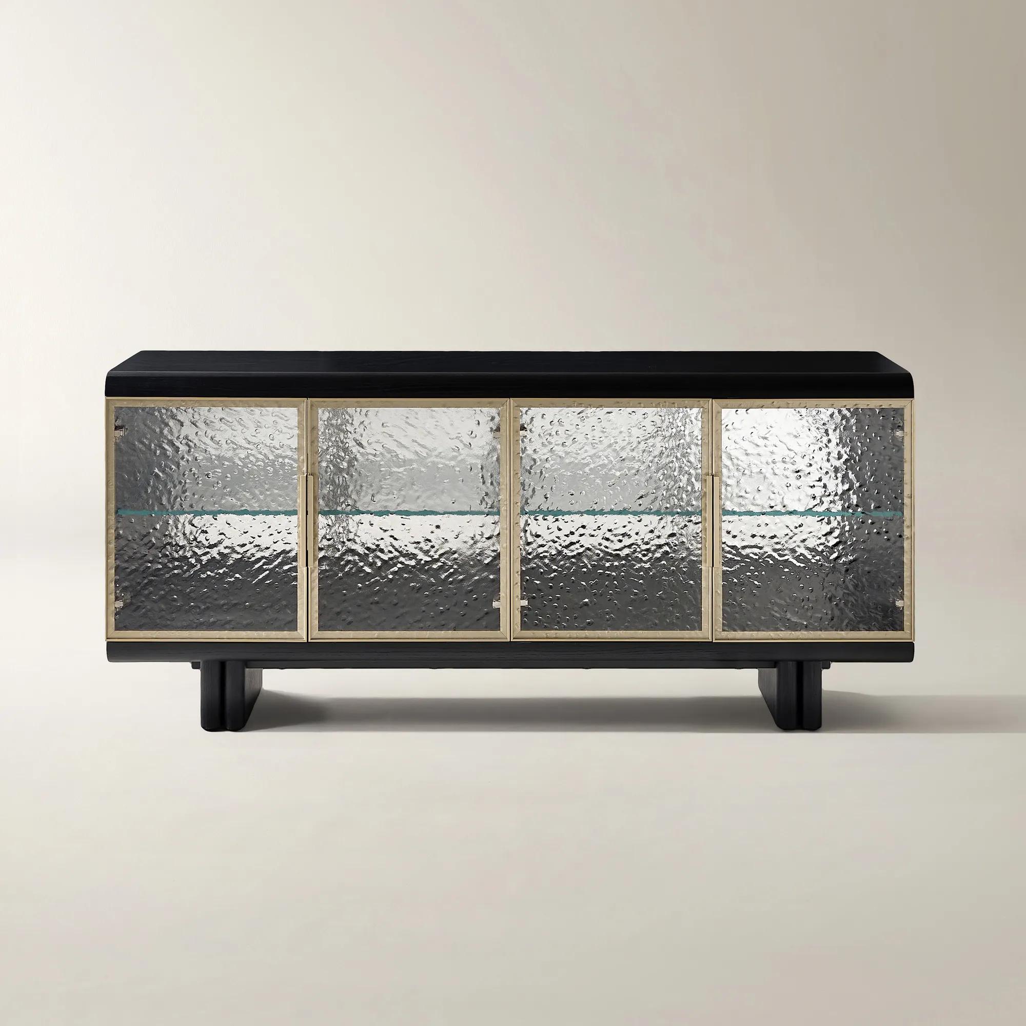 Eleanor Wavy Glass 4-Door Buffet (72