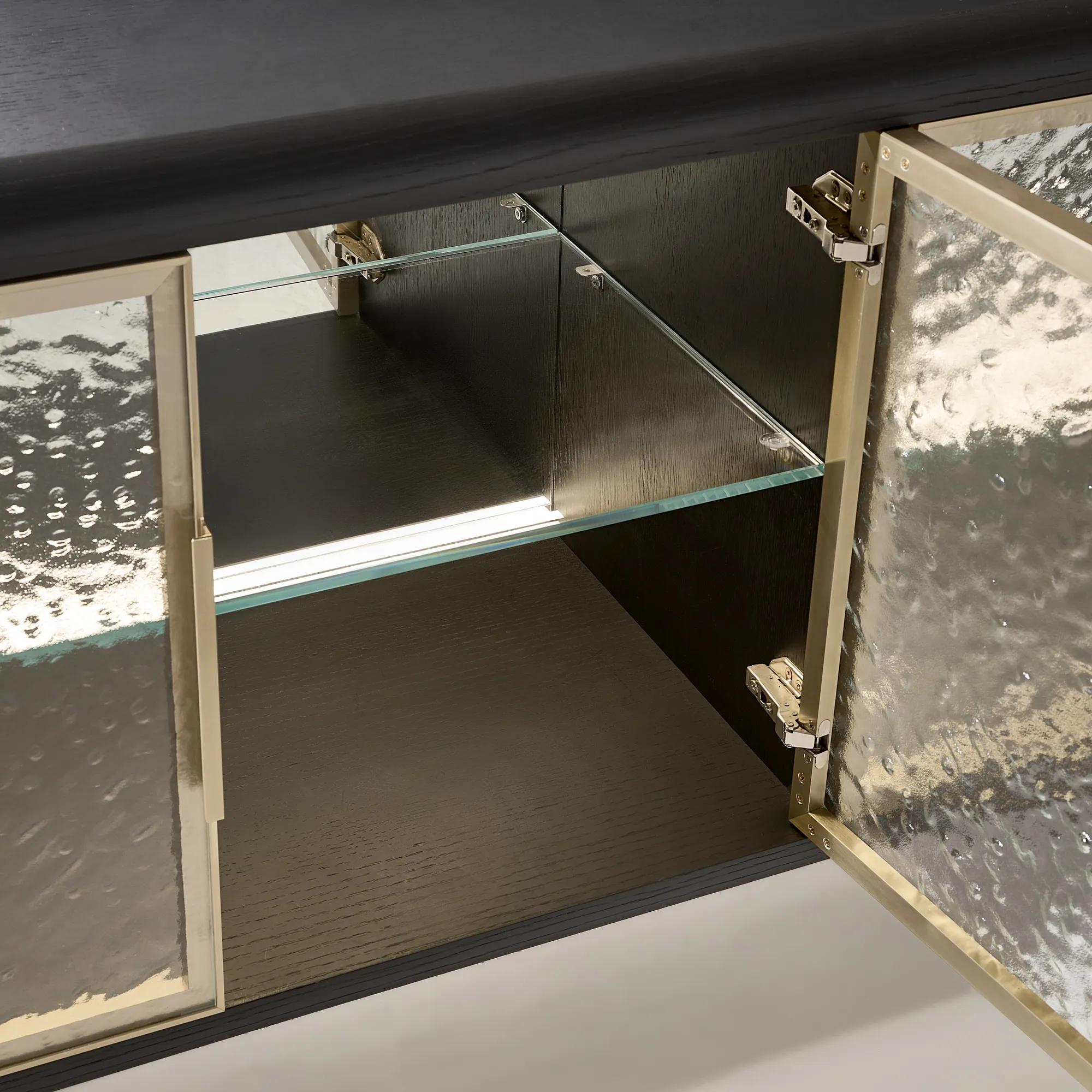 Eleanor Wavy Glass 4-Door Buffet (72")  