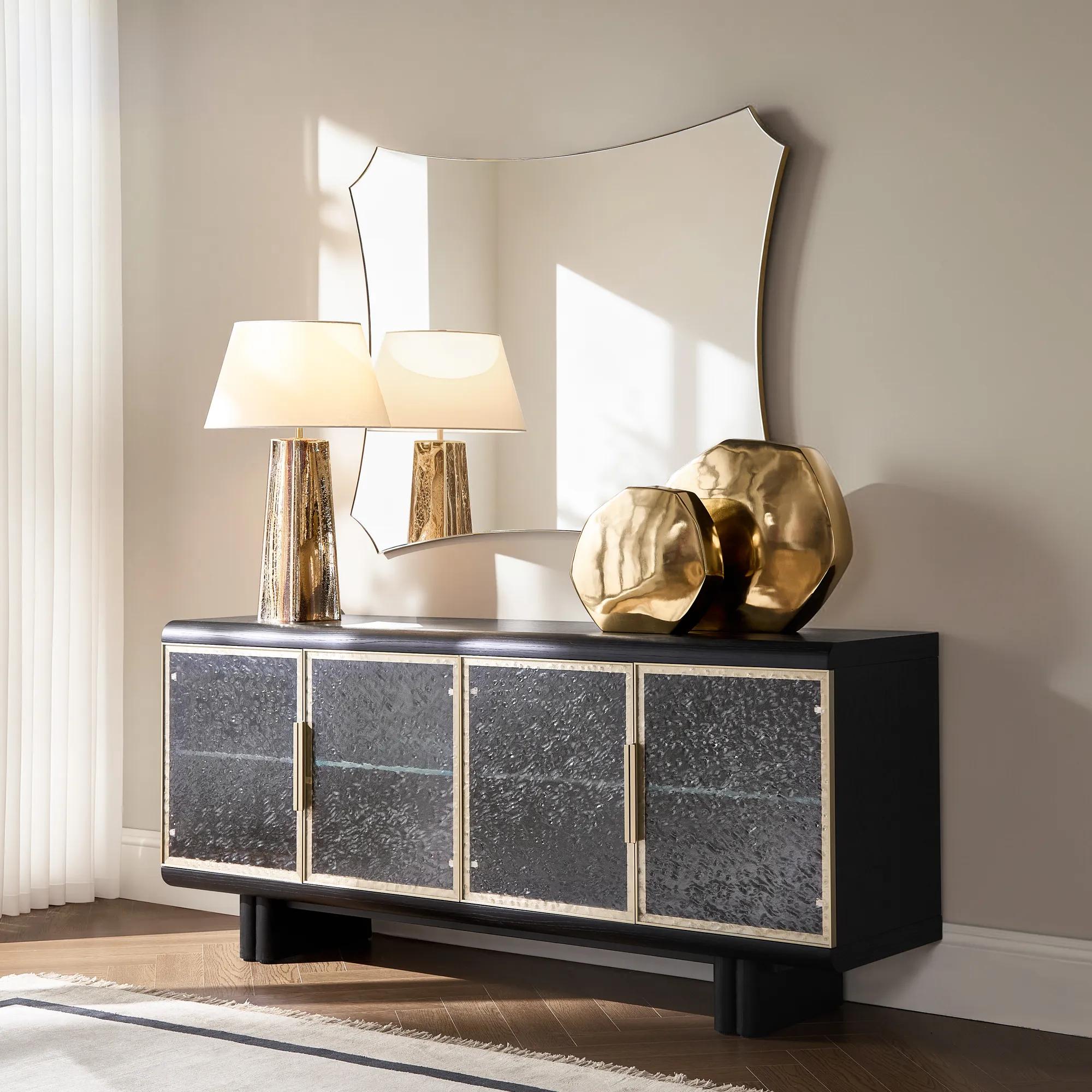 Eleanor Wavy Glass 4-Door Buffet (72")  