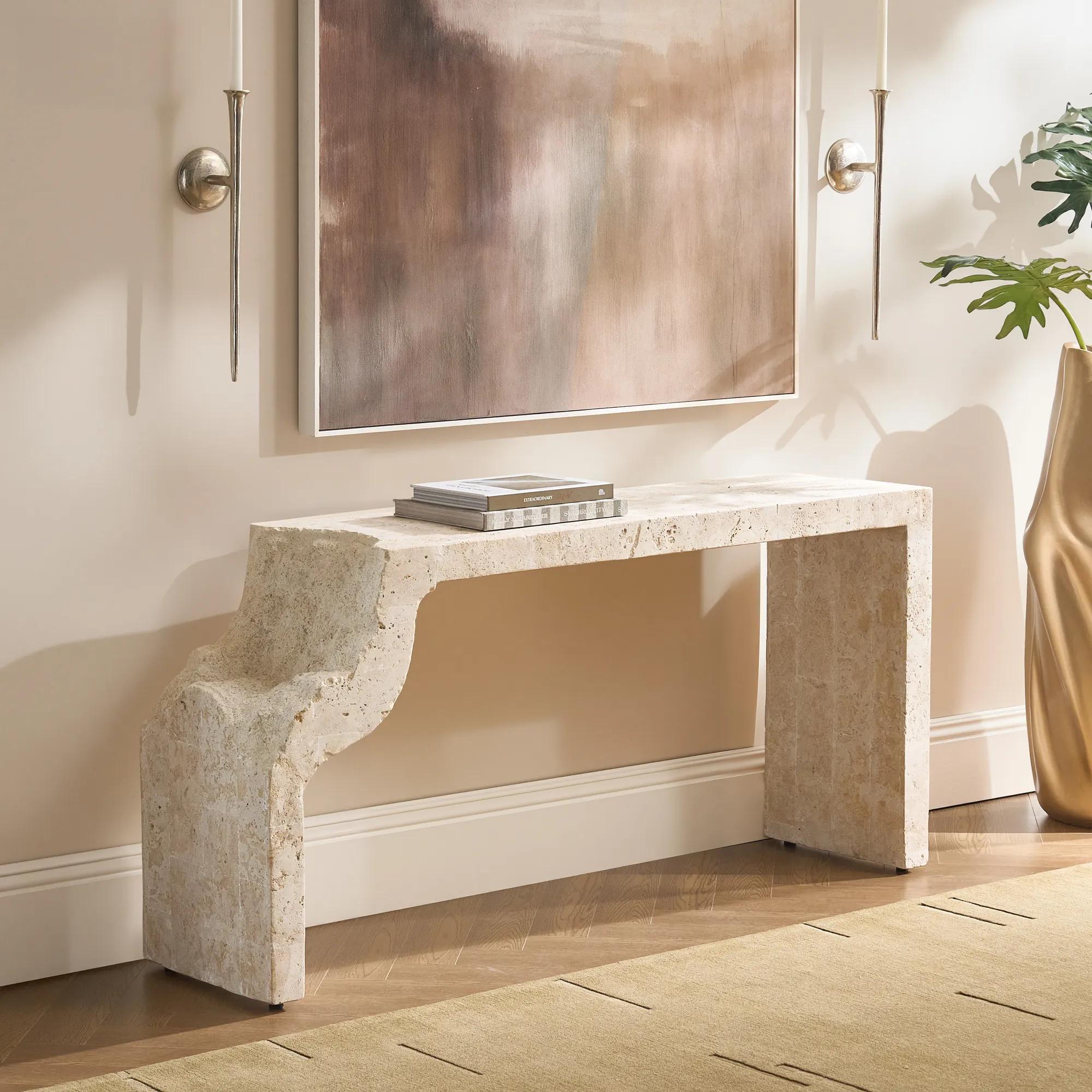 Cairo Mactan Stone Console Table ( 63")