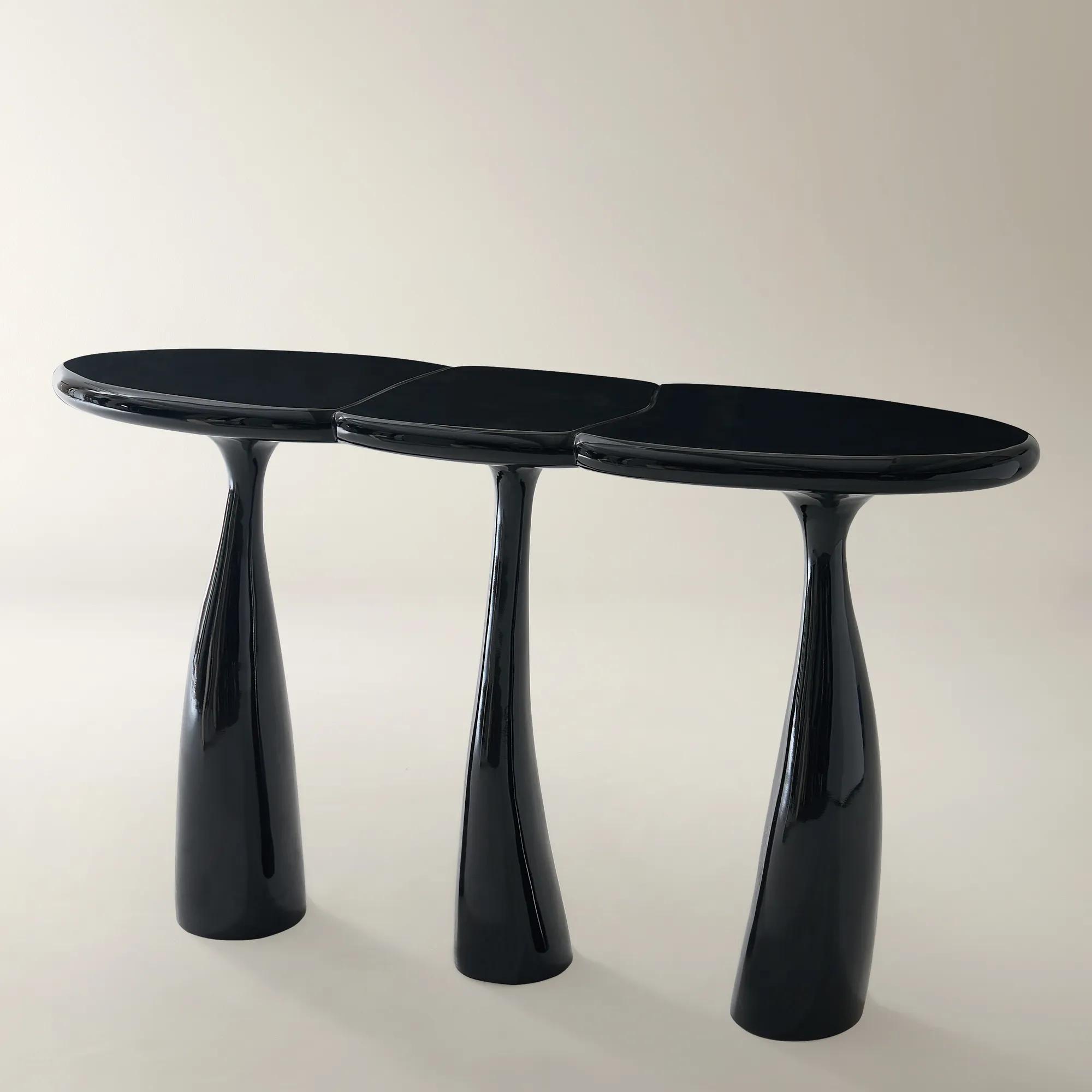 Thalia Console Table (52.4") - Glossy Black