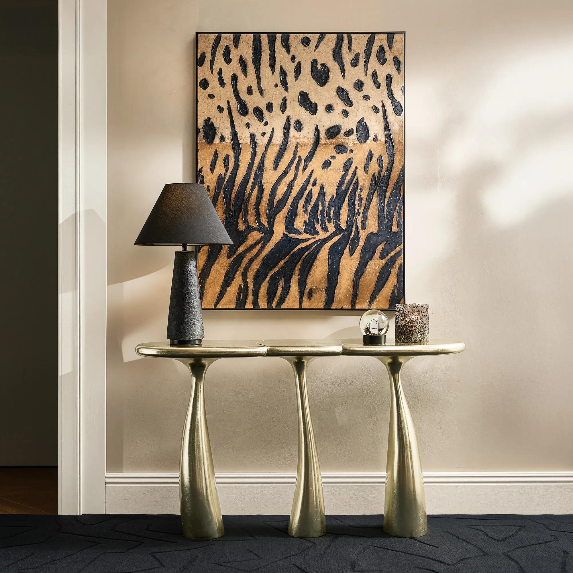 Thalia Console Table (52.4") - Gold Leaf