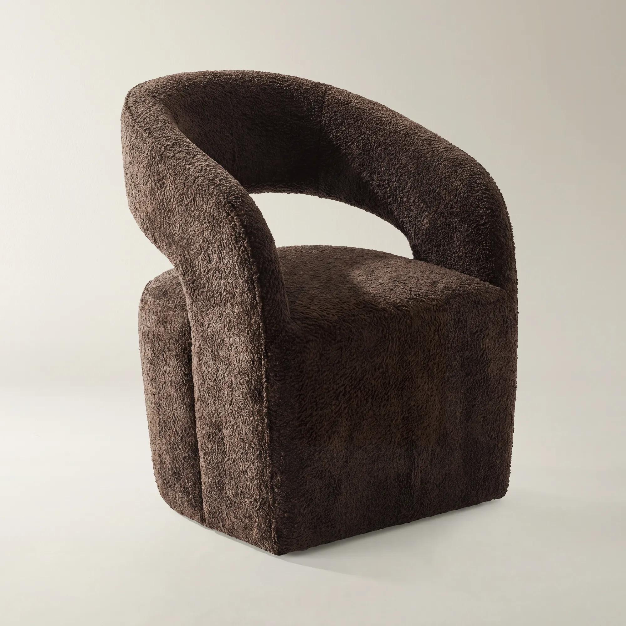 Harrison Dark Chocolate Chenille Dining Chair