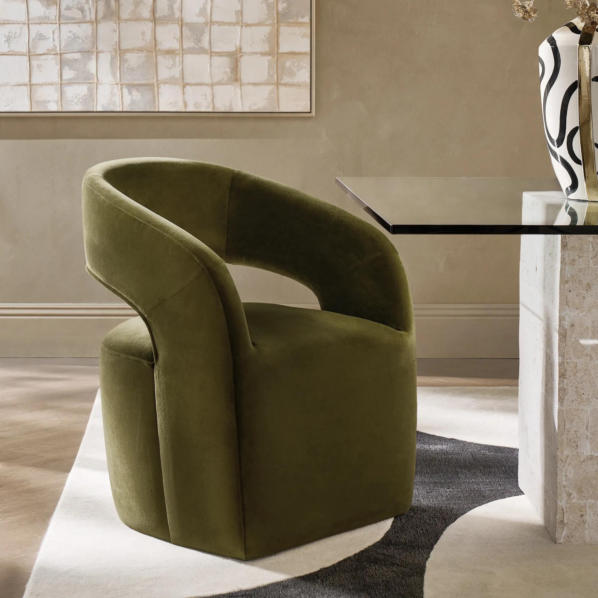 Harrison Deep Olive Velvet Dining Chair