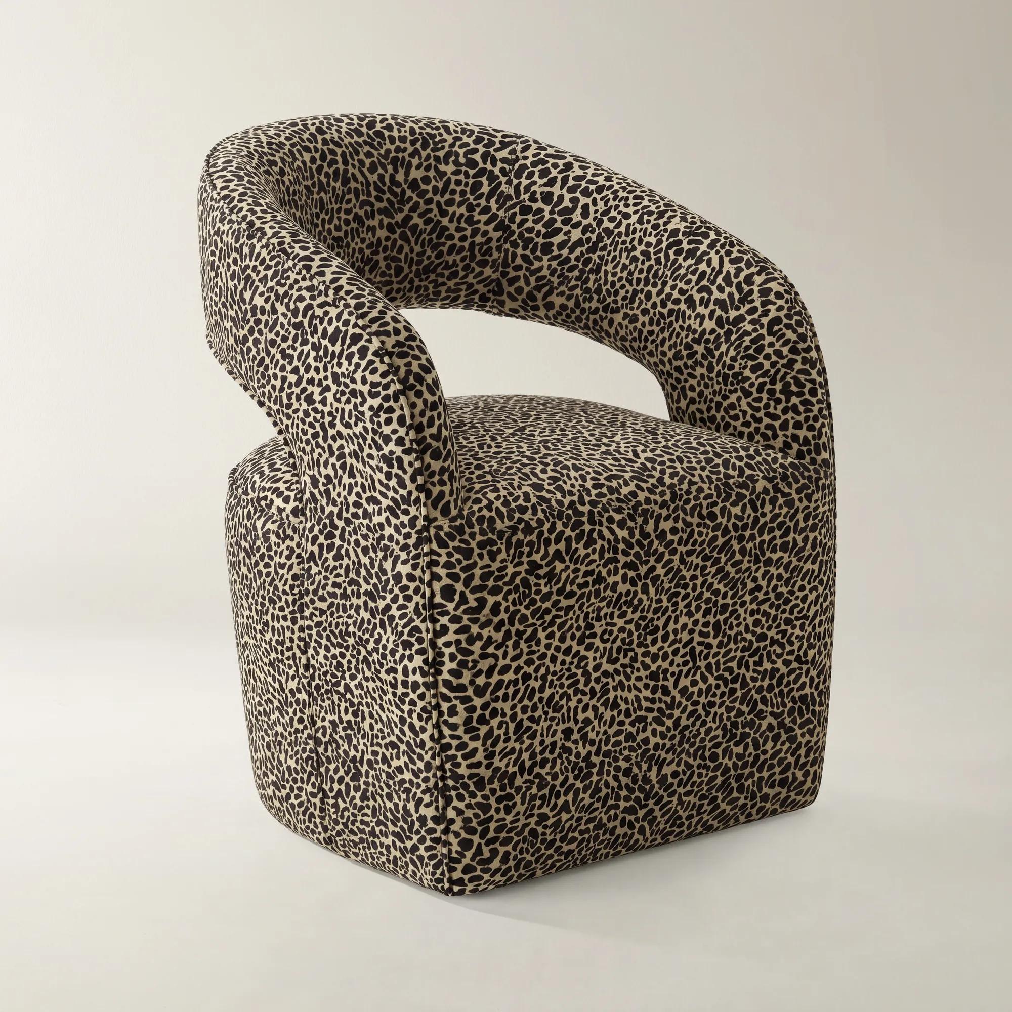 Harrison Leopard Performance Chenille Dining Chair