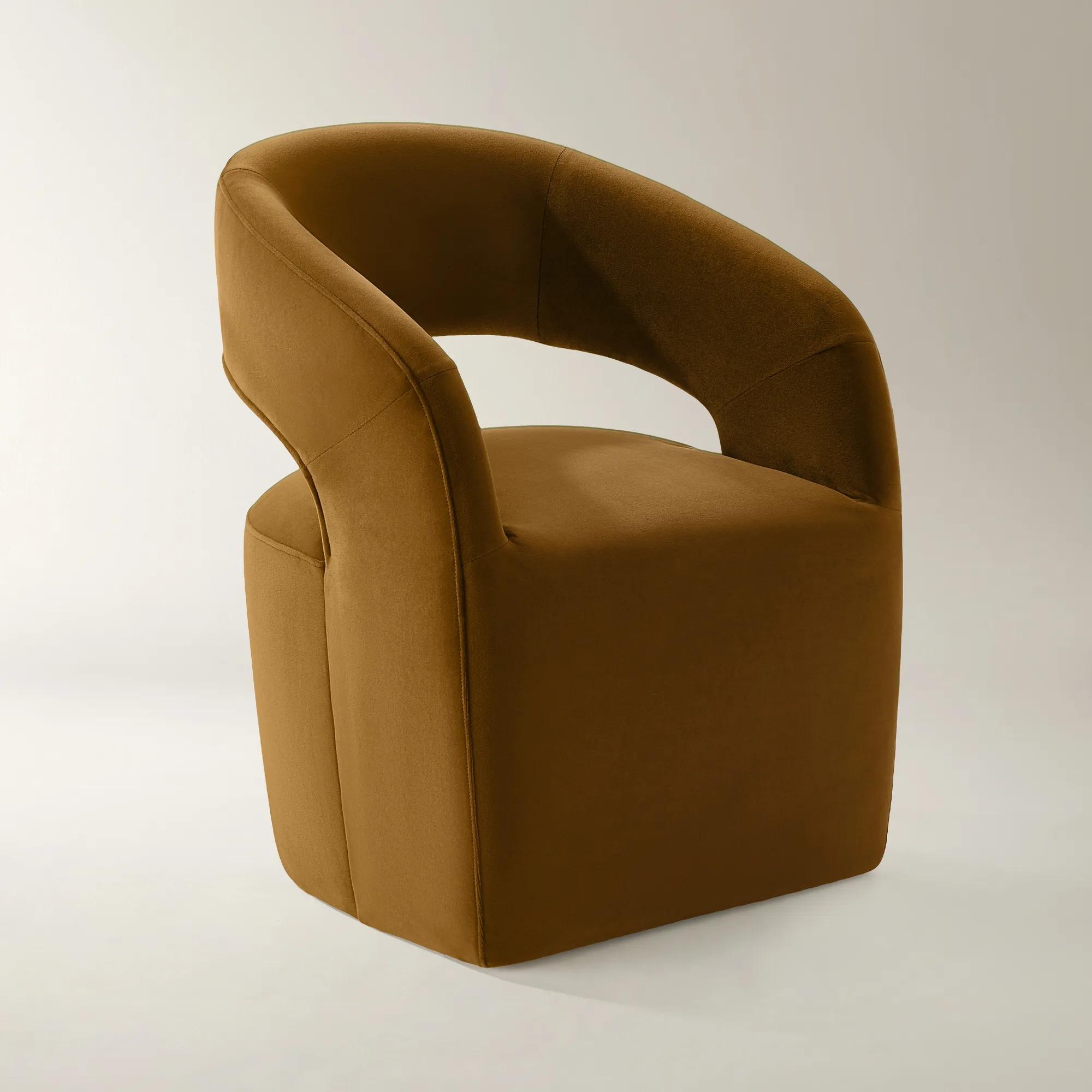 Harrison Roasted Pecan Velvet Dining Chair