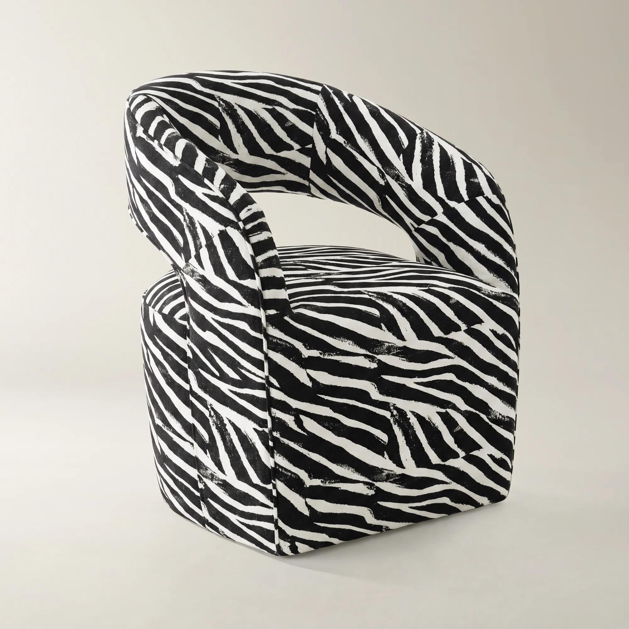 Harrison White/Black Performance Chenille Dining Chair
