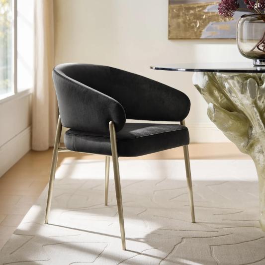 Nara Charcoal Velvet Dining Chair Set Of 2
