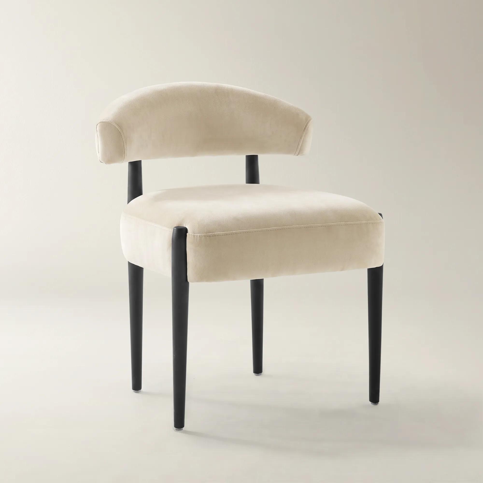 Anna Oatmeal Velvet Dining Chair Set of 2 | Z Gallerie