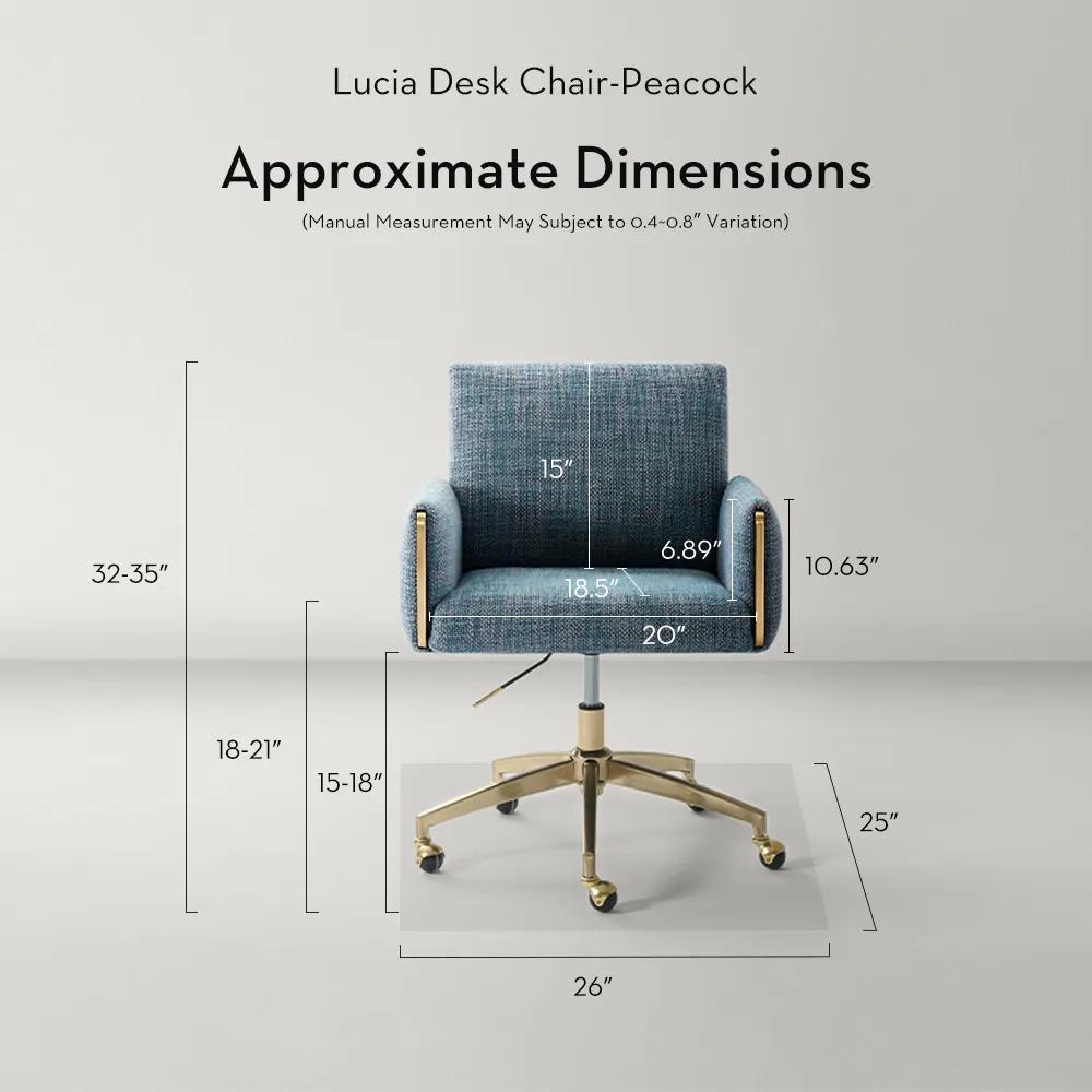 Lucia Desk Chair - Peacock