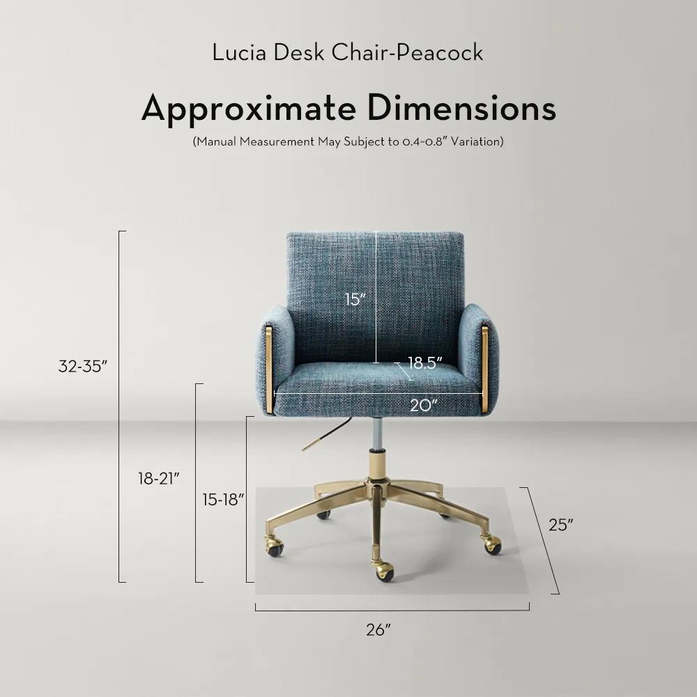 Lucia Desk Chair - Peacock