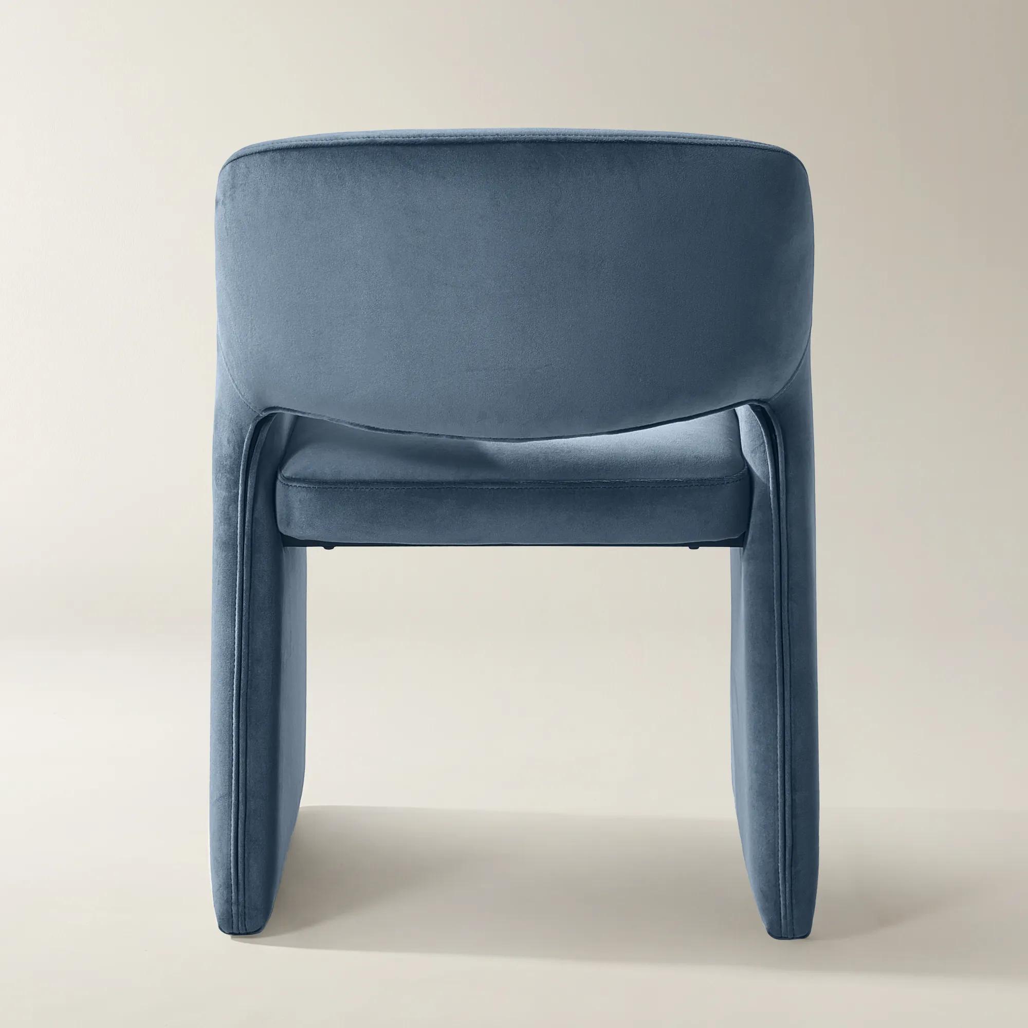 Elara Dusty Blue Velvet Dining Chair