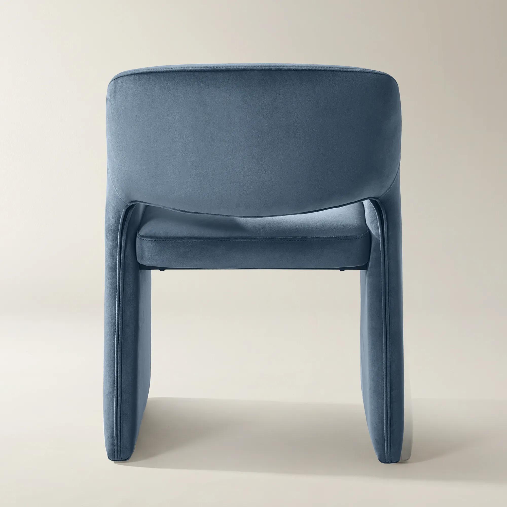 Elara Dusty Blue Velvet Dining Chair