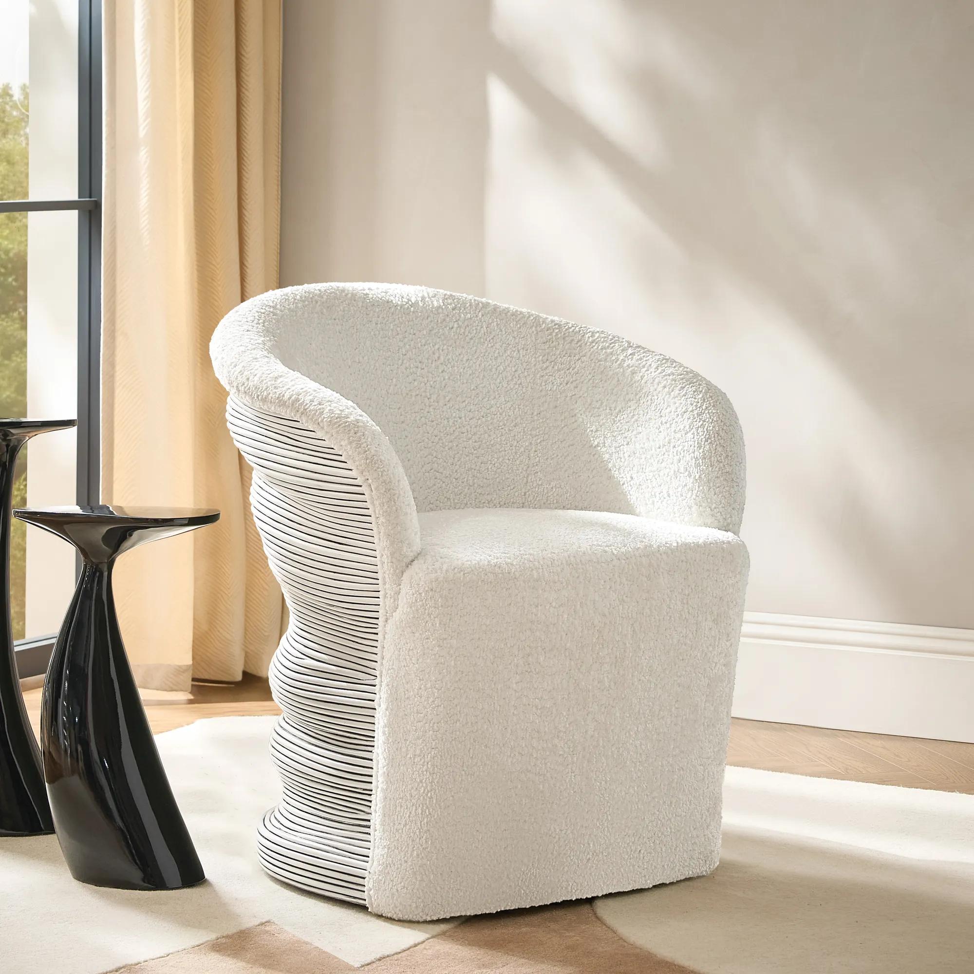 Cairo Rattan Swivel Chair - Ivory