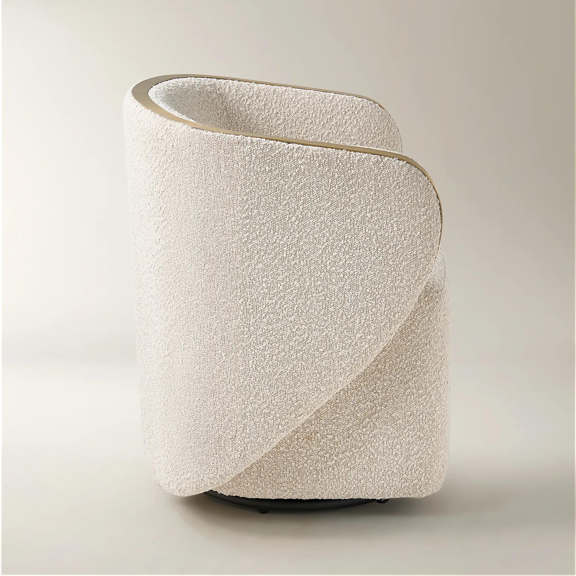 Nova Performance Boucle Swivel Chair - Ivory