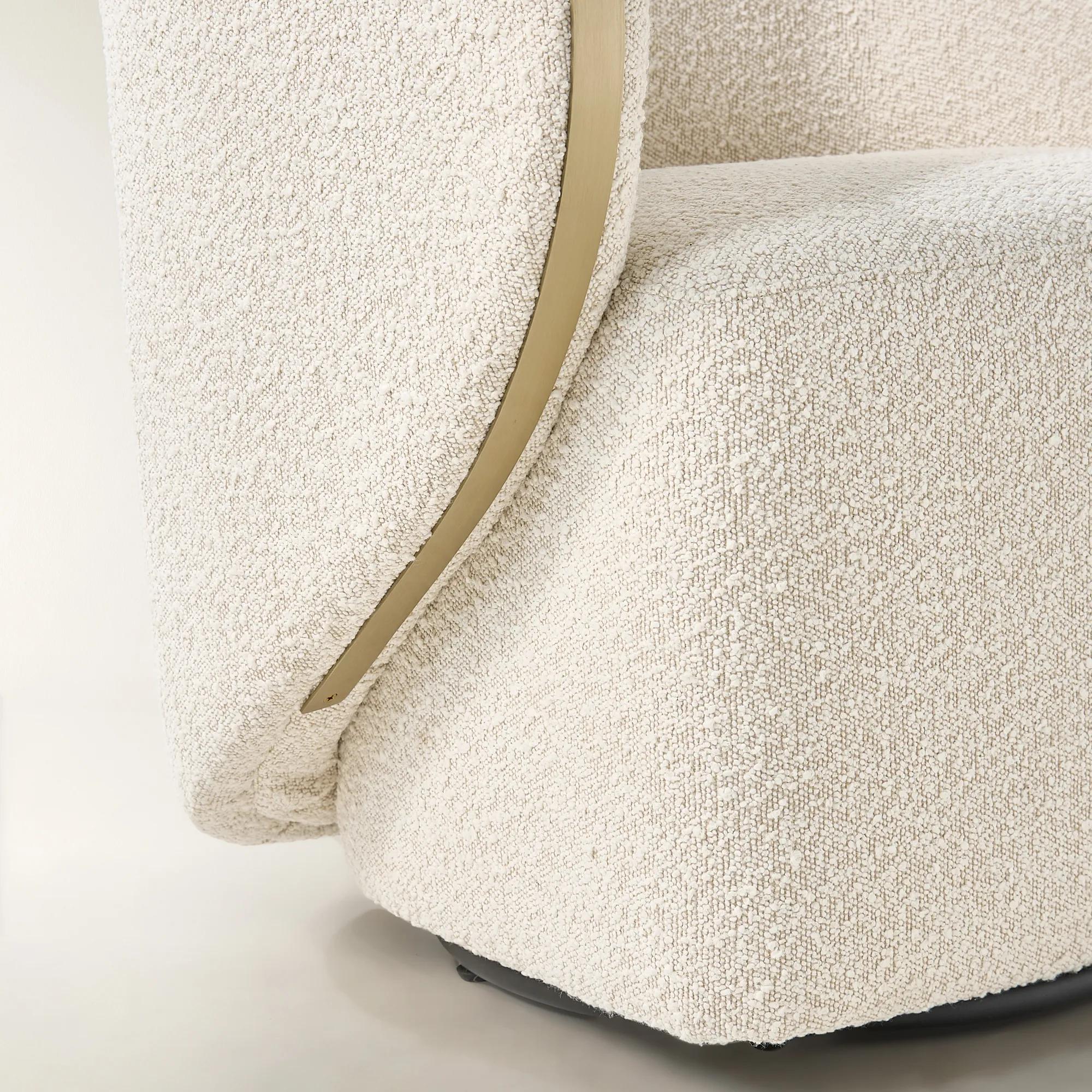 Nova Performance Boucle Swivel Chair - Ivory