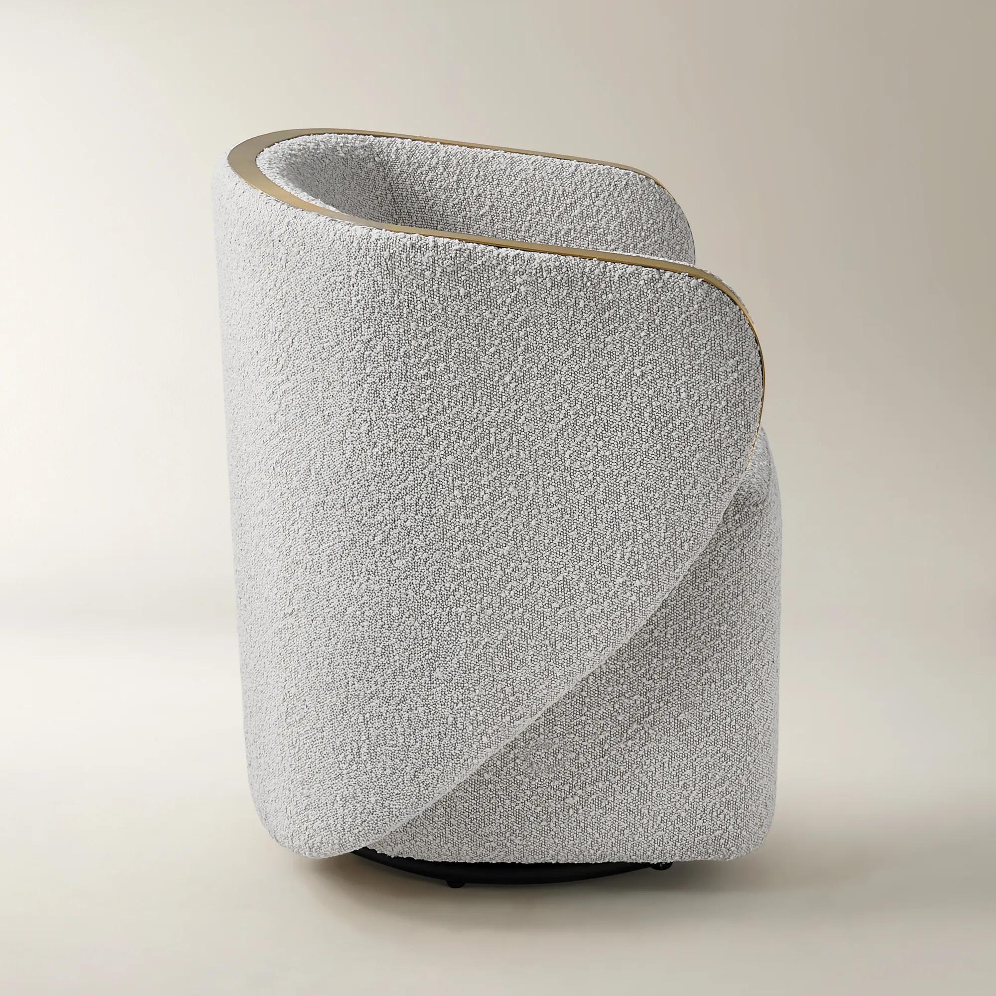 Nova Performance Boucle Swivel Chair - Light Grey