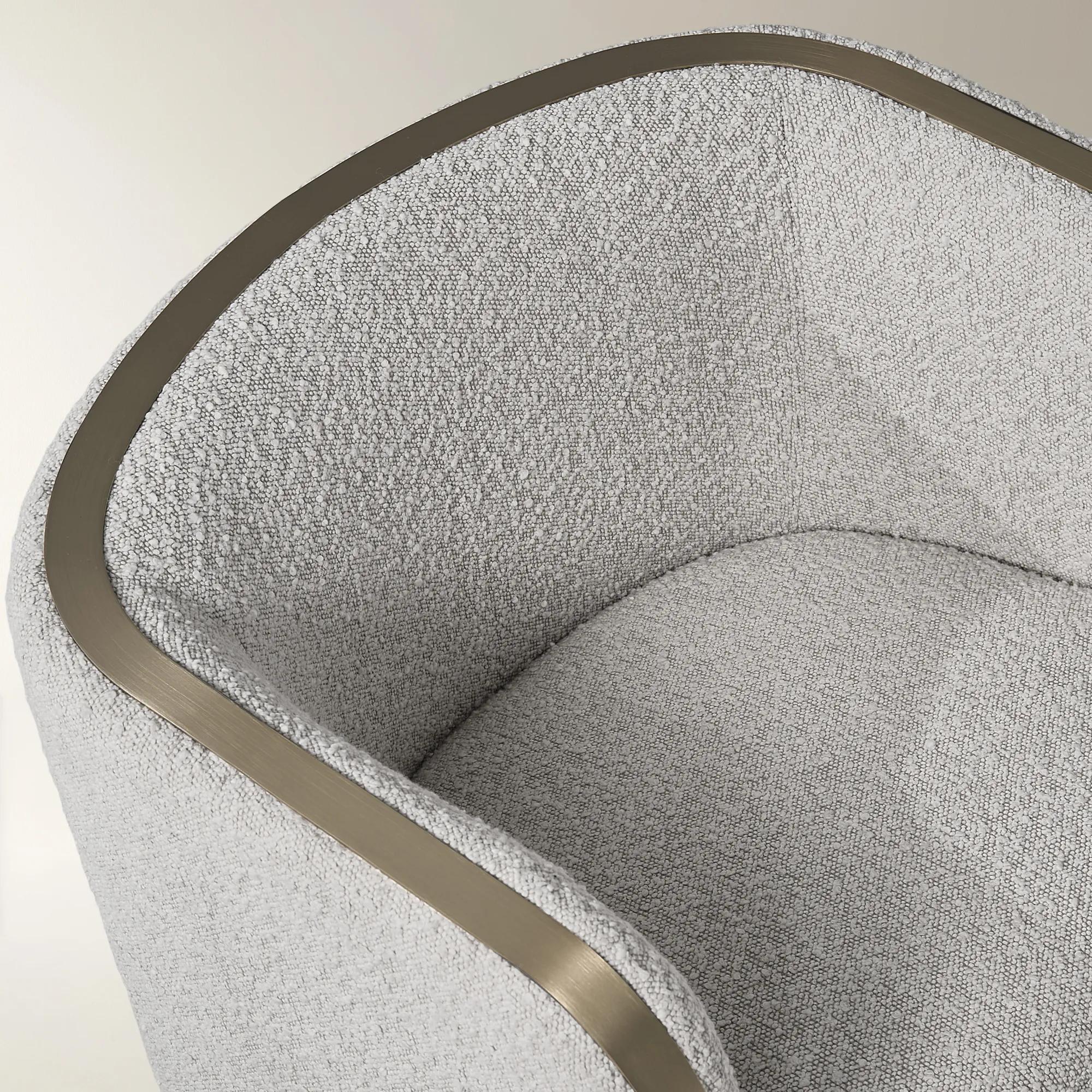 Nova Performance Boucle Swivel Chair - Light Grey