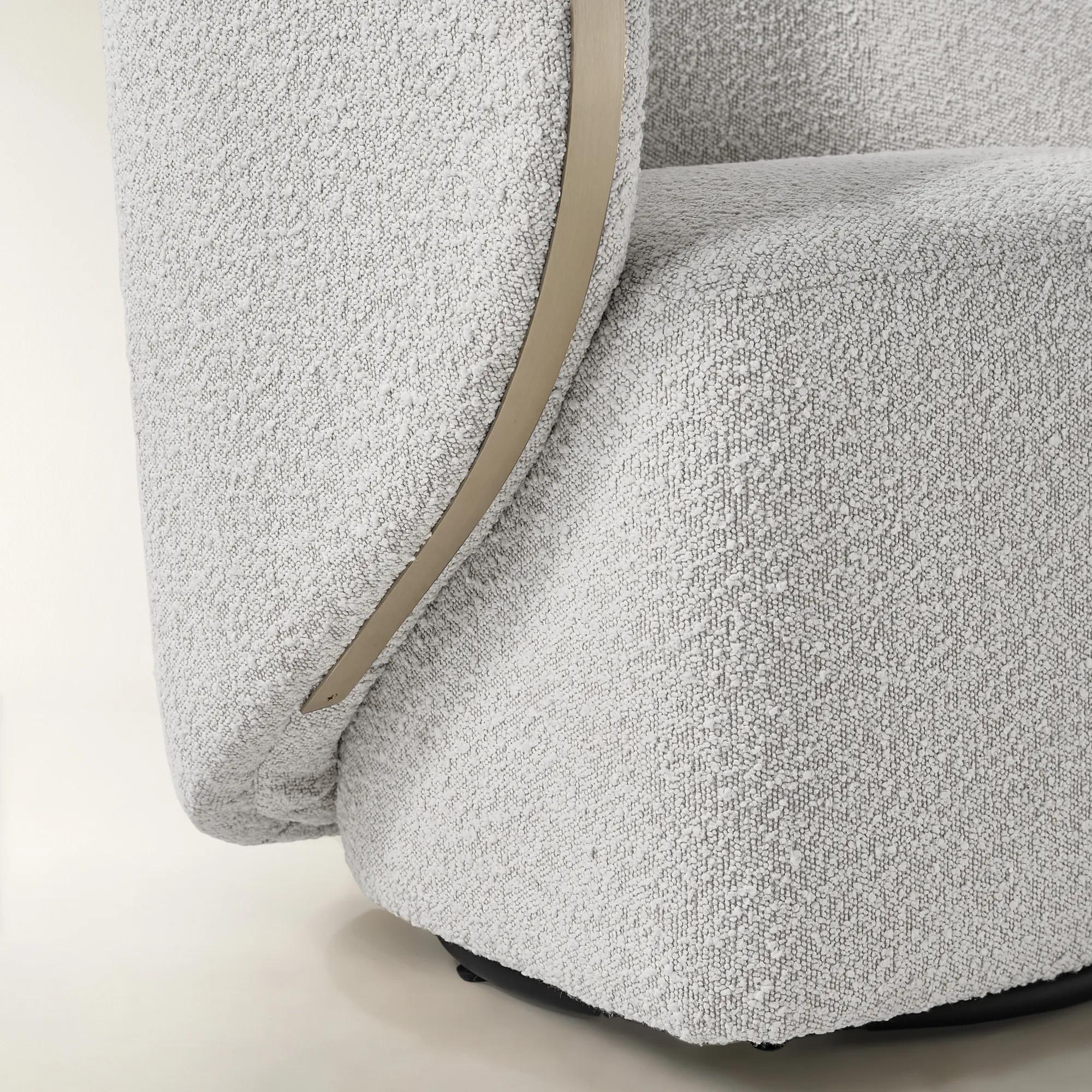 Nova Performance Boucle Swivel Chair - Light Grey