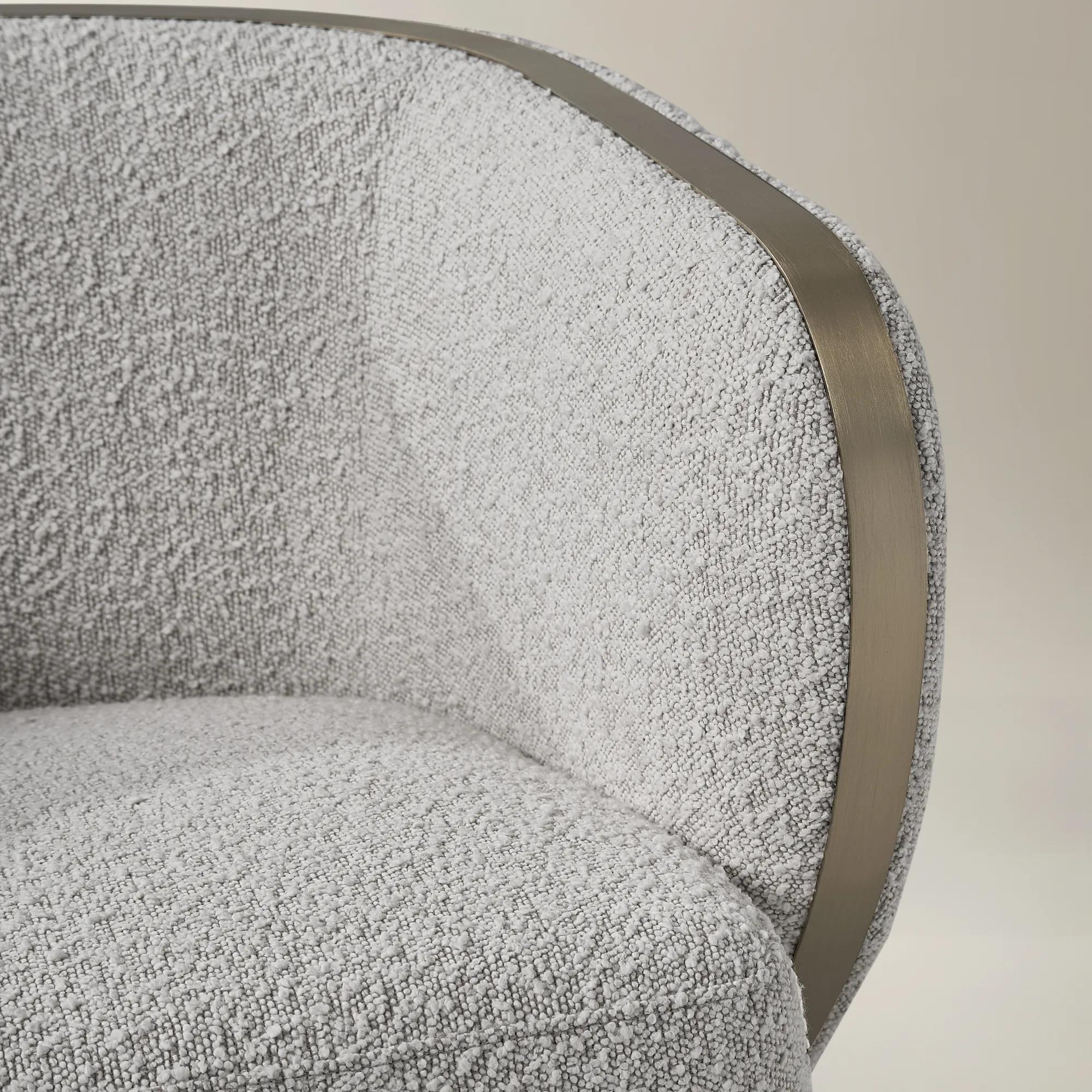 Nova Performance Boucle Swivel Chair - Light Grey