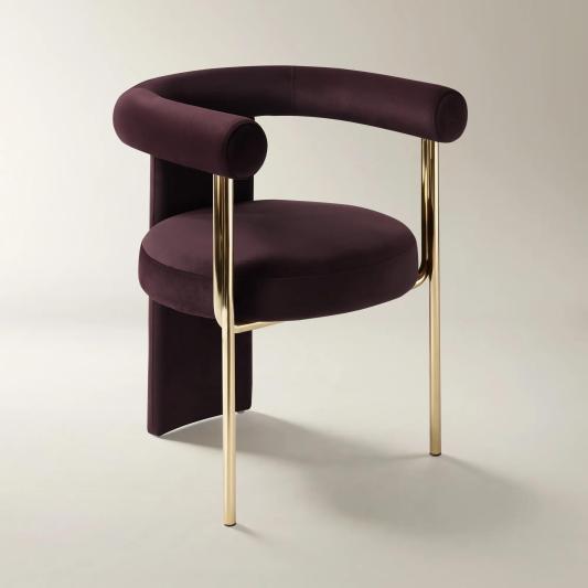 Davina Fig Velvet Dining Chair Set Of 2
