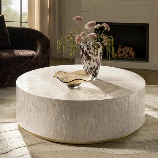 Alexandria Round Mosaic Platinum Coffee Table (52")