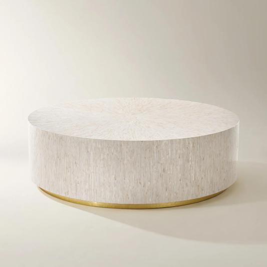 Alexandria Round Mosaic Platinum Coffee Table (52")
