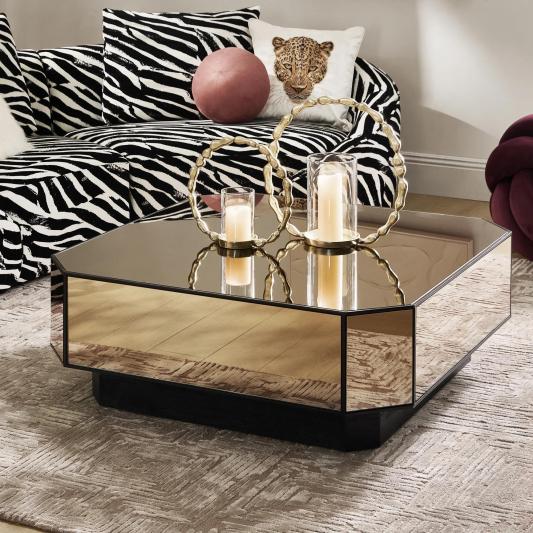 Glimmer Bronze Mirrored Coffee Table (44")
