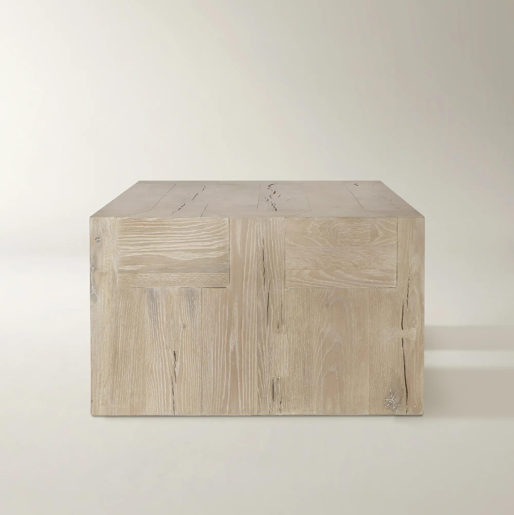 Bristol Reclaimed Oak 60" Coffee Table - Aged Cream