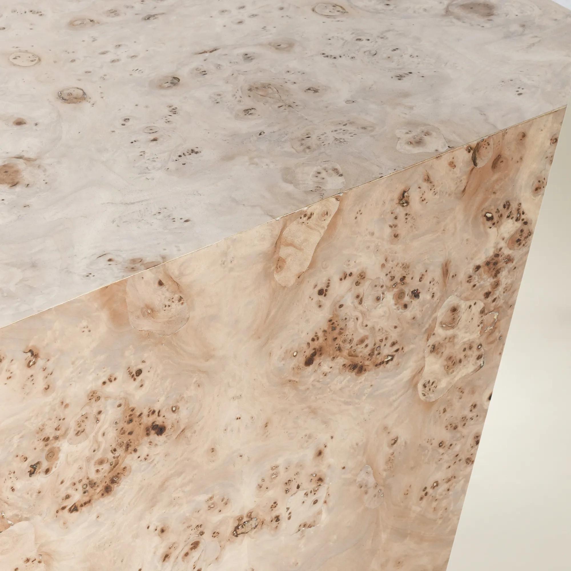 Avena Burl Wood 42" Square Coffee Table - Natural