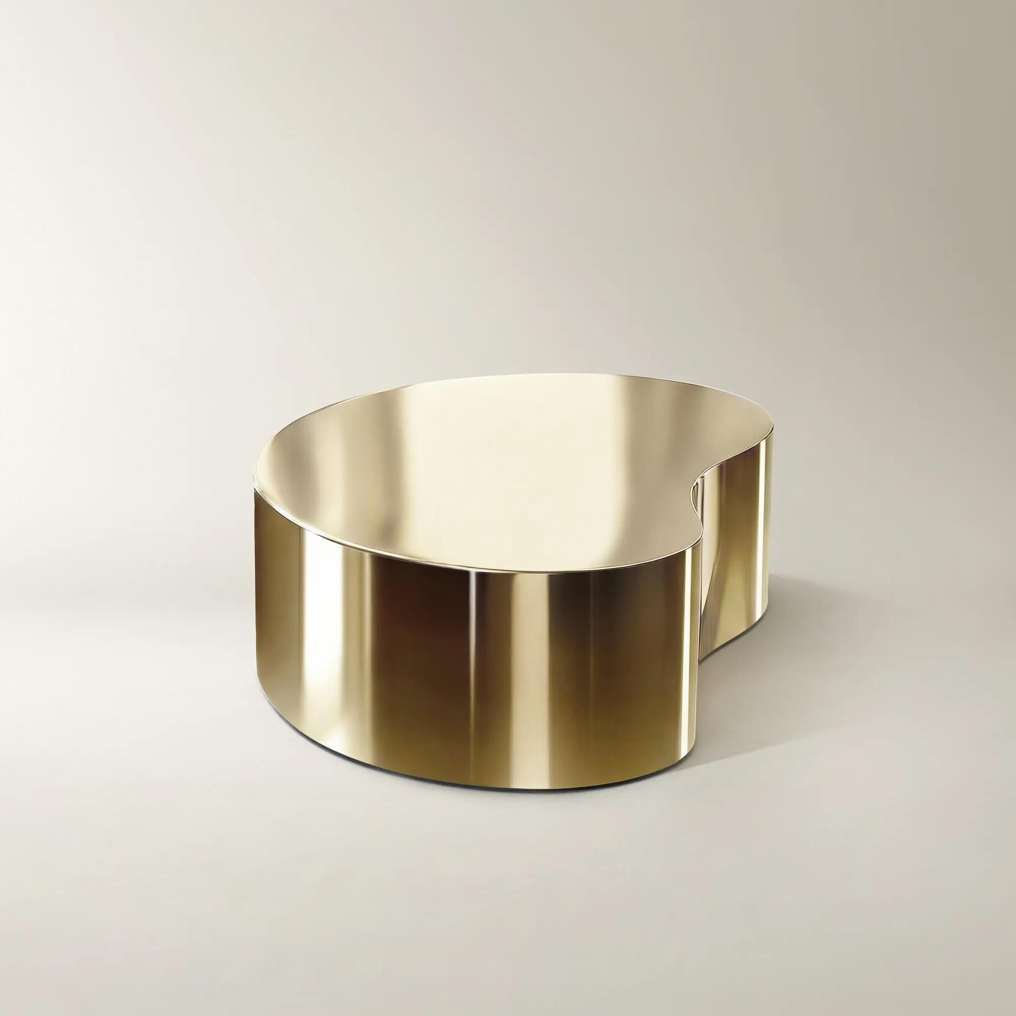 Aurea Coffee Table (57") - Soft Gold