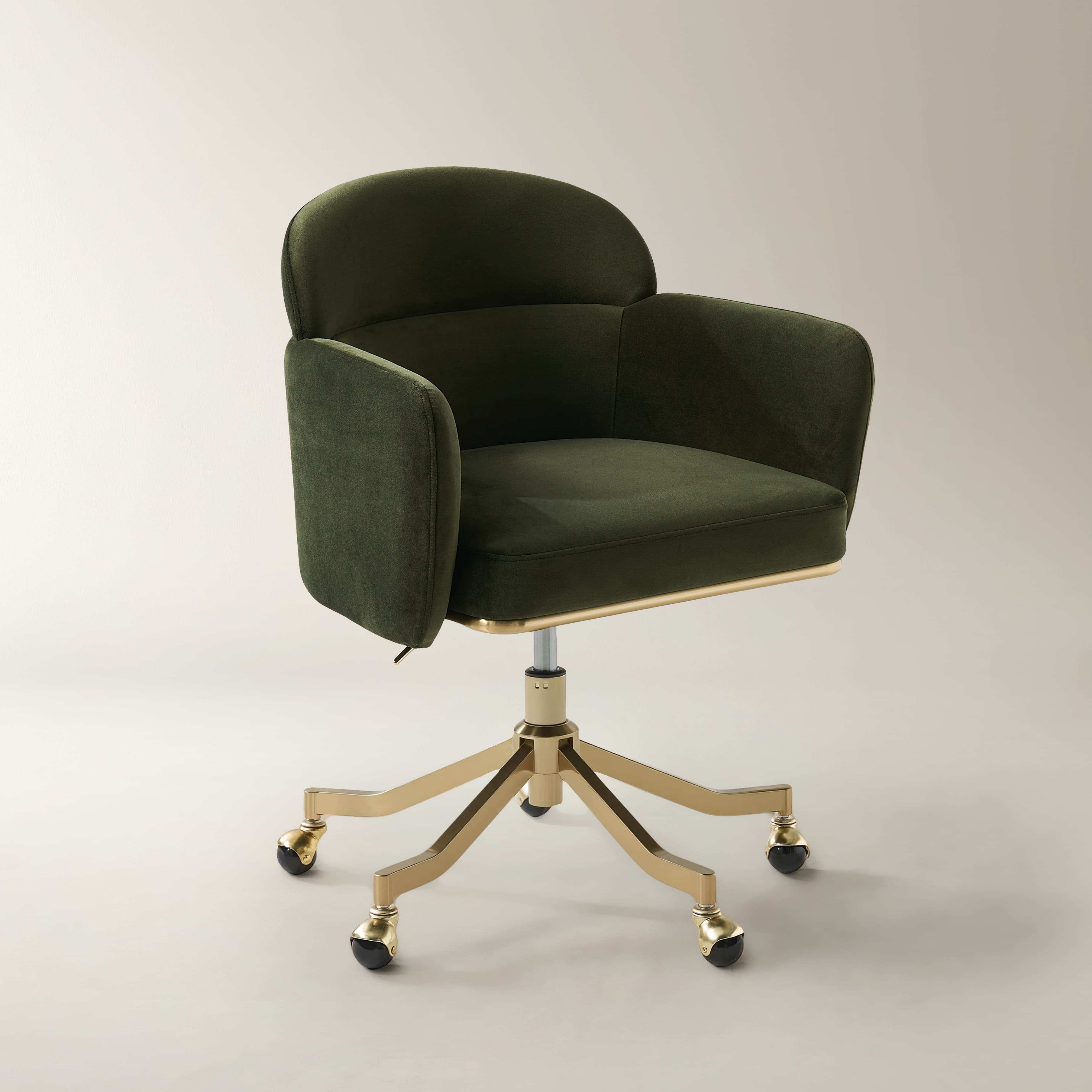 Paige Velvet Desk Swivel Chair - Jade Green