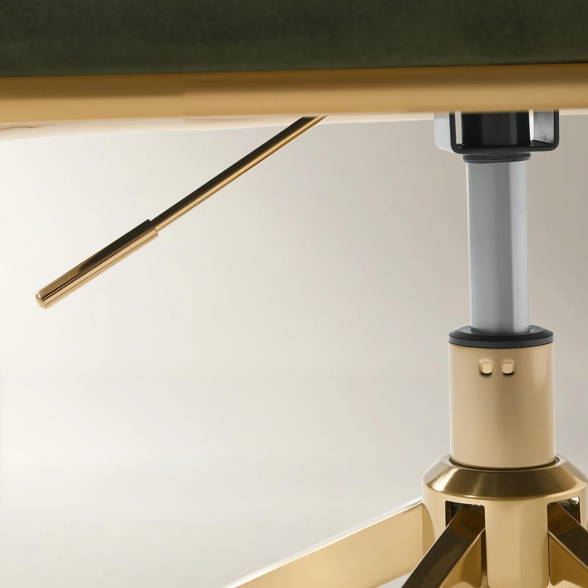 Paige Velvet Desk Swivel Chair - Jade Green