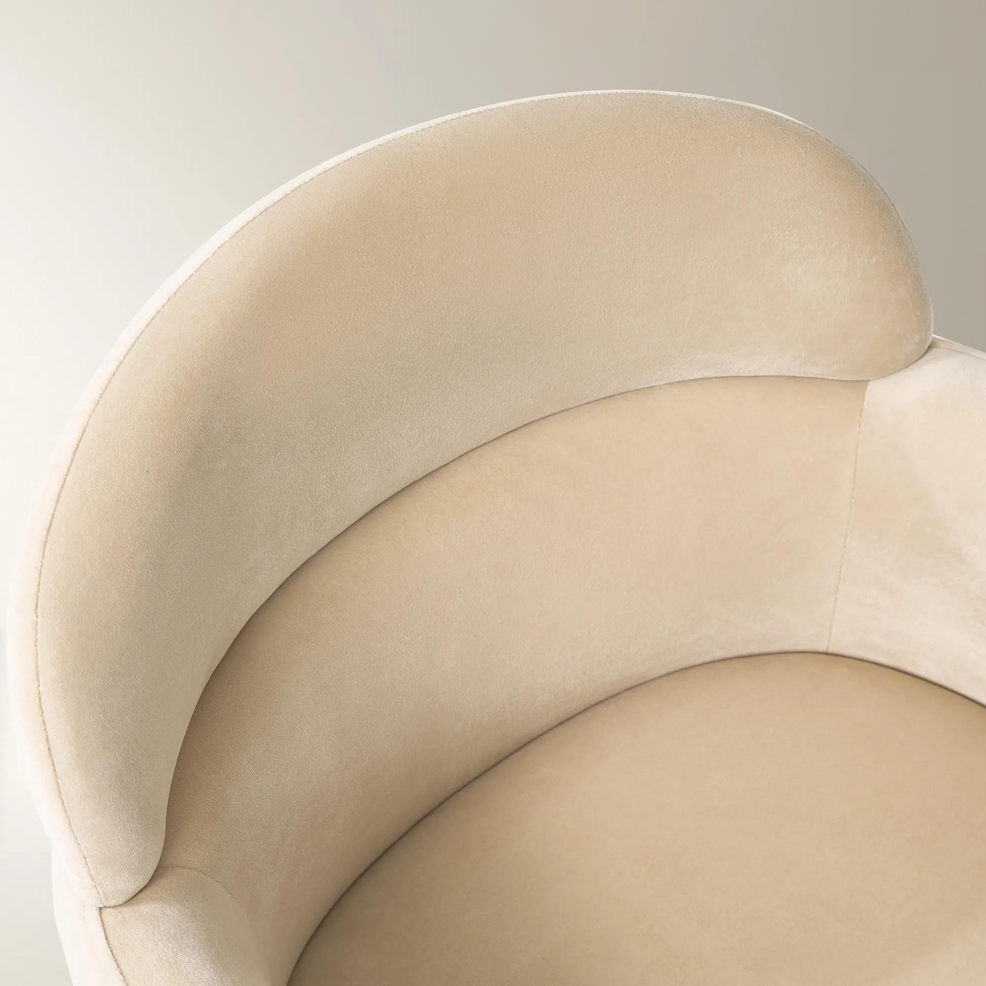 Paige Velvet Desk Swivel Chair - Oatmeal