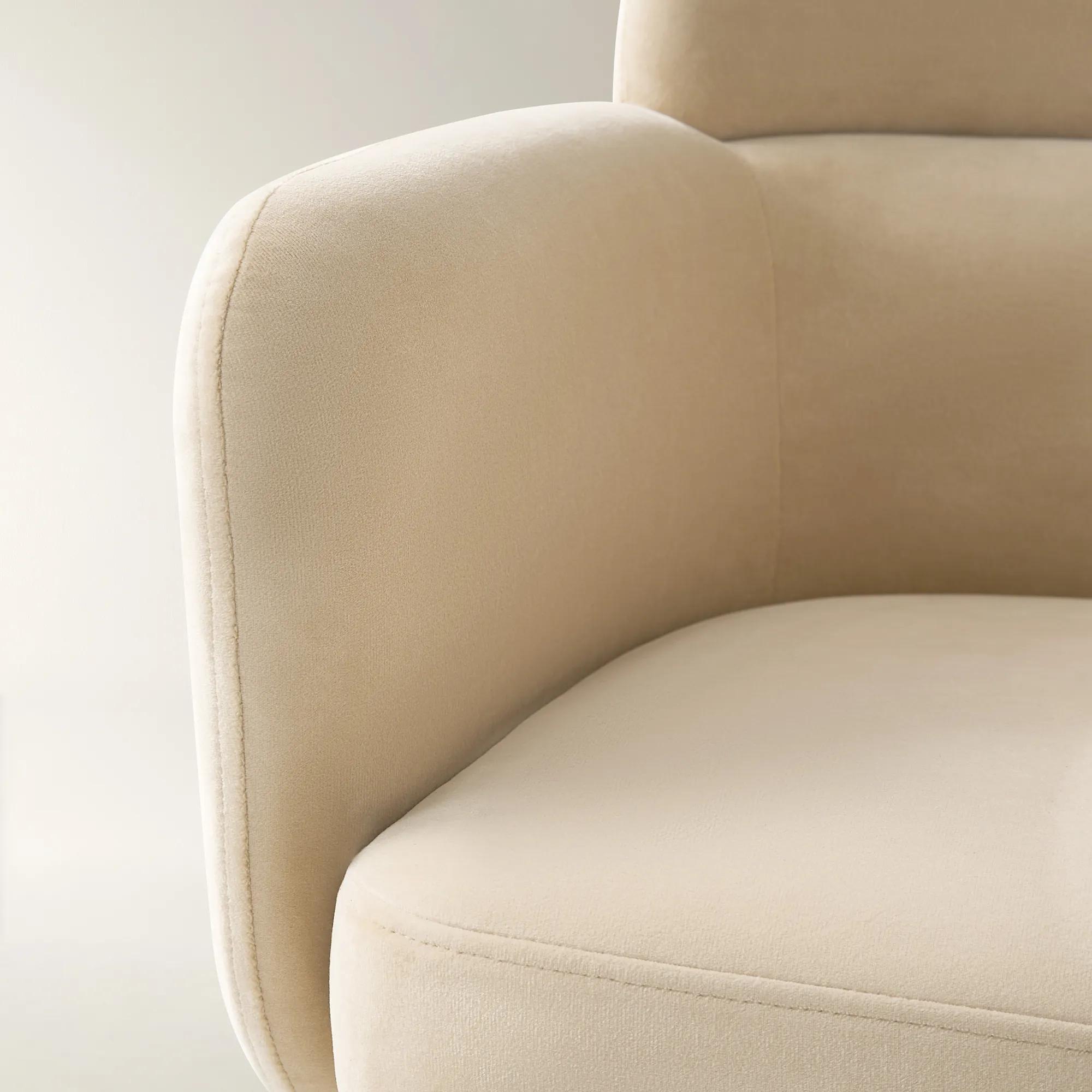 Paige Velvet Desk Swivel Chair - Oatmeal