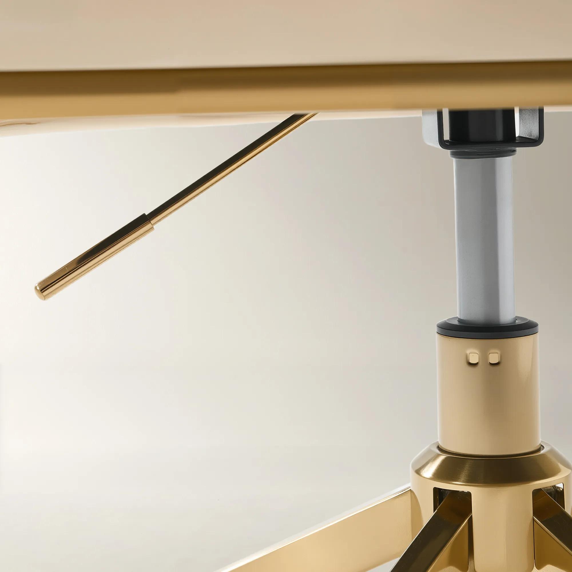 Paige Velvet Desk Swivel Chair - Oatmeal