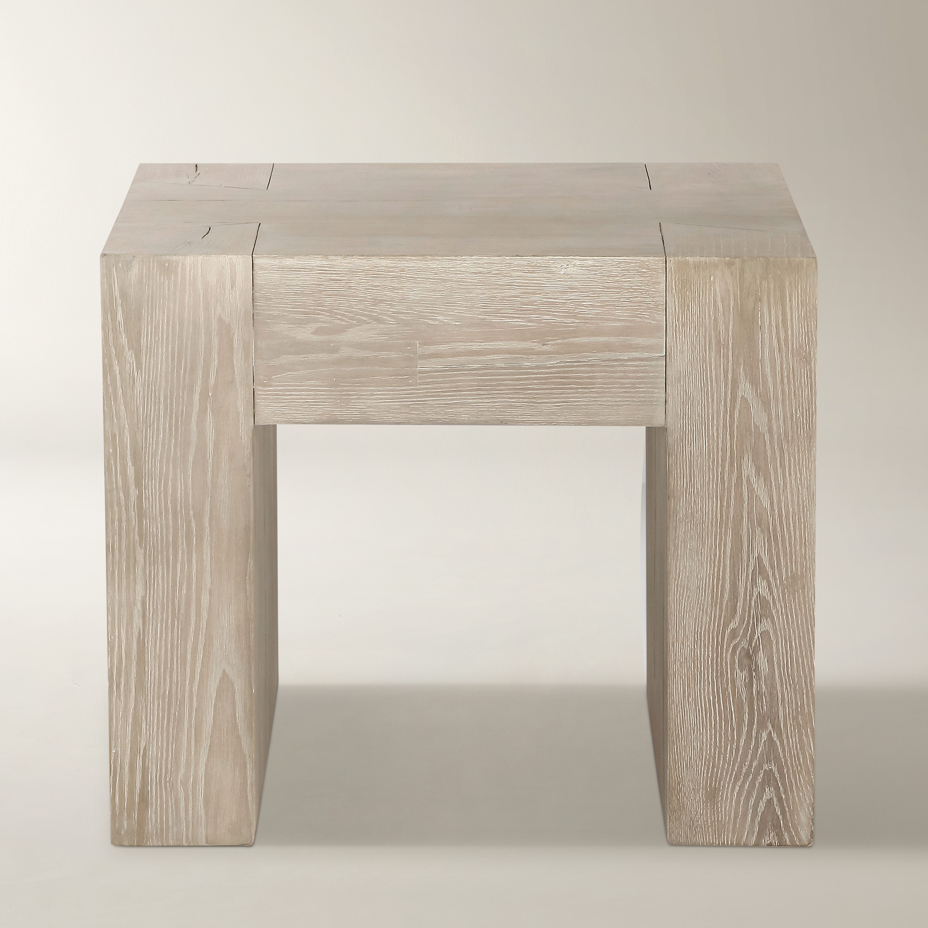 Bristol Reclaimed Oak 24" End Table - Aged Cream