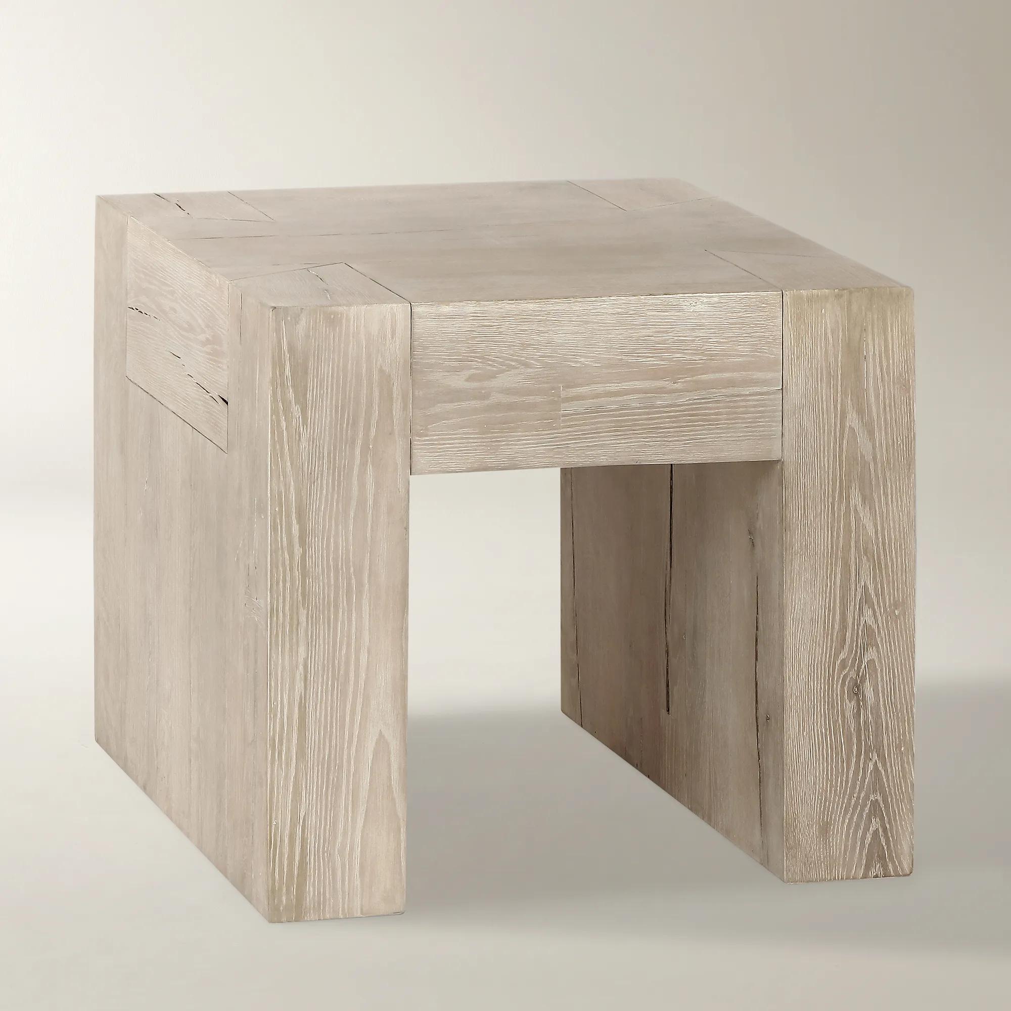 Bristol Reclaimed Oak 24" End Table - Aged Cream