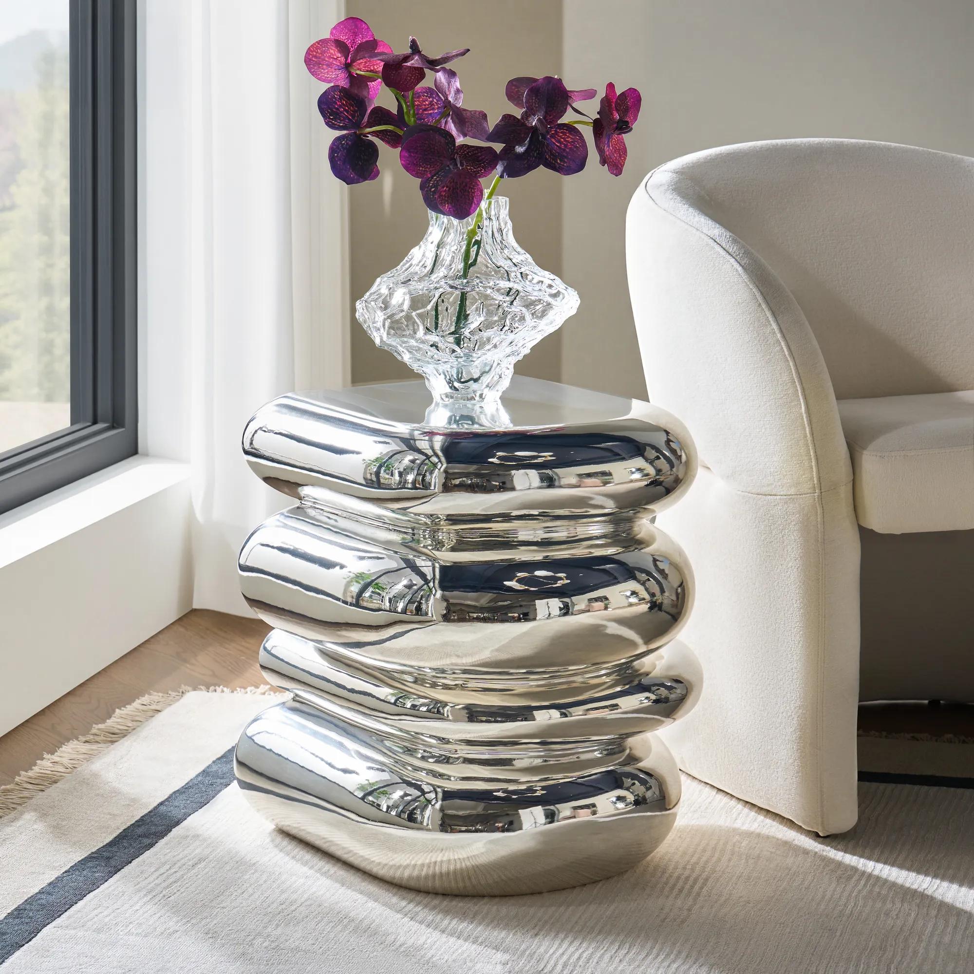 Forma Stacked Accent Table (19.9") - Chrome