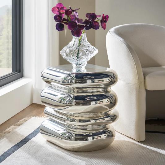Forma Stacked Accent Table (19.9") - Chrome