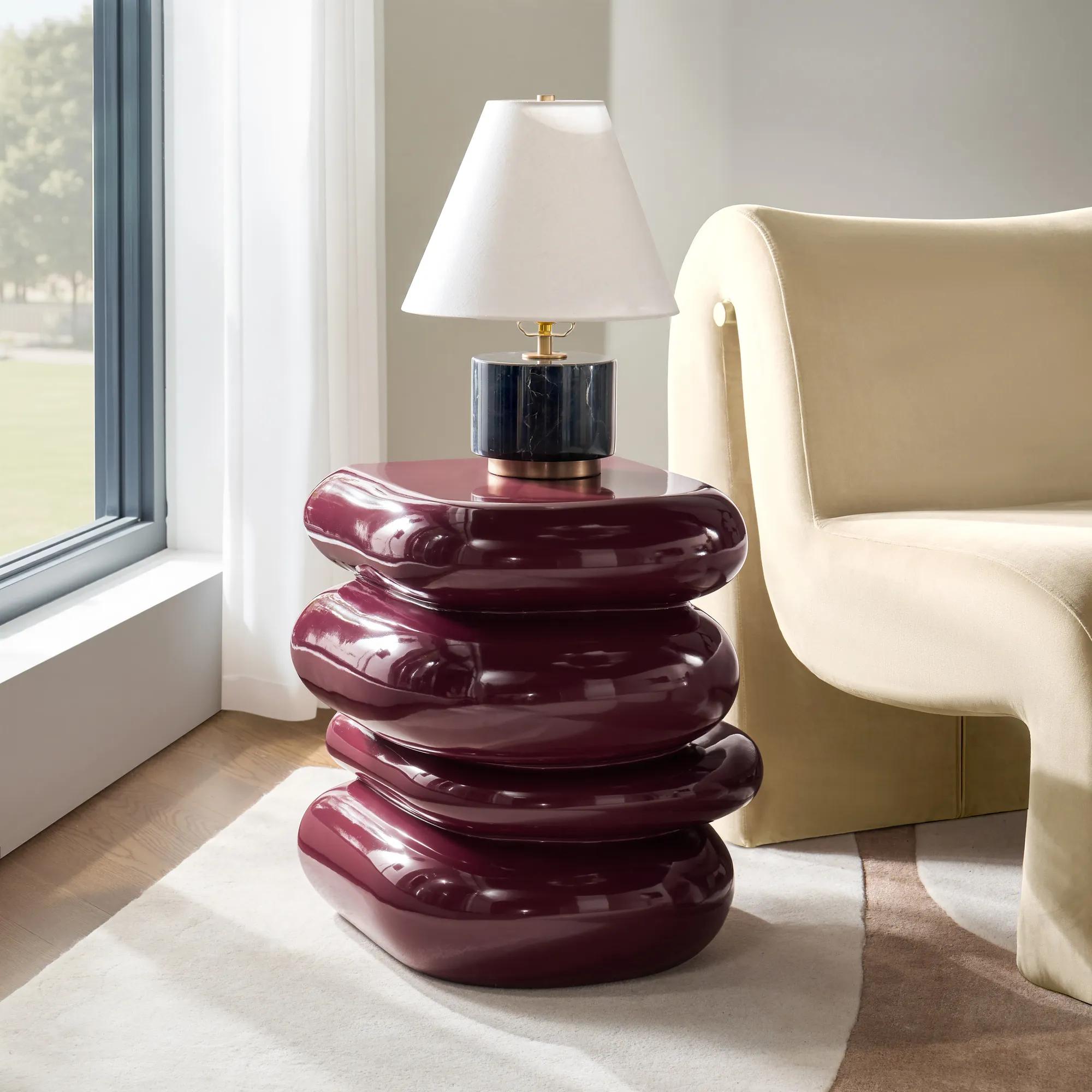 Forma Stacked Accent Table (19.9") - Ox Blood