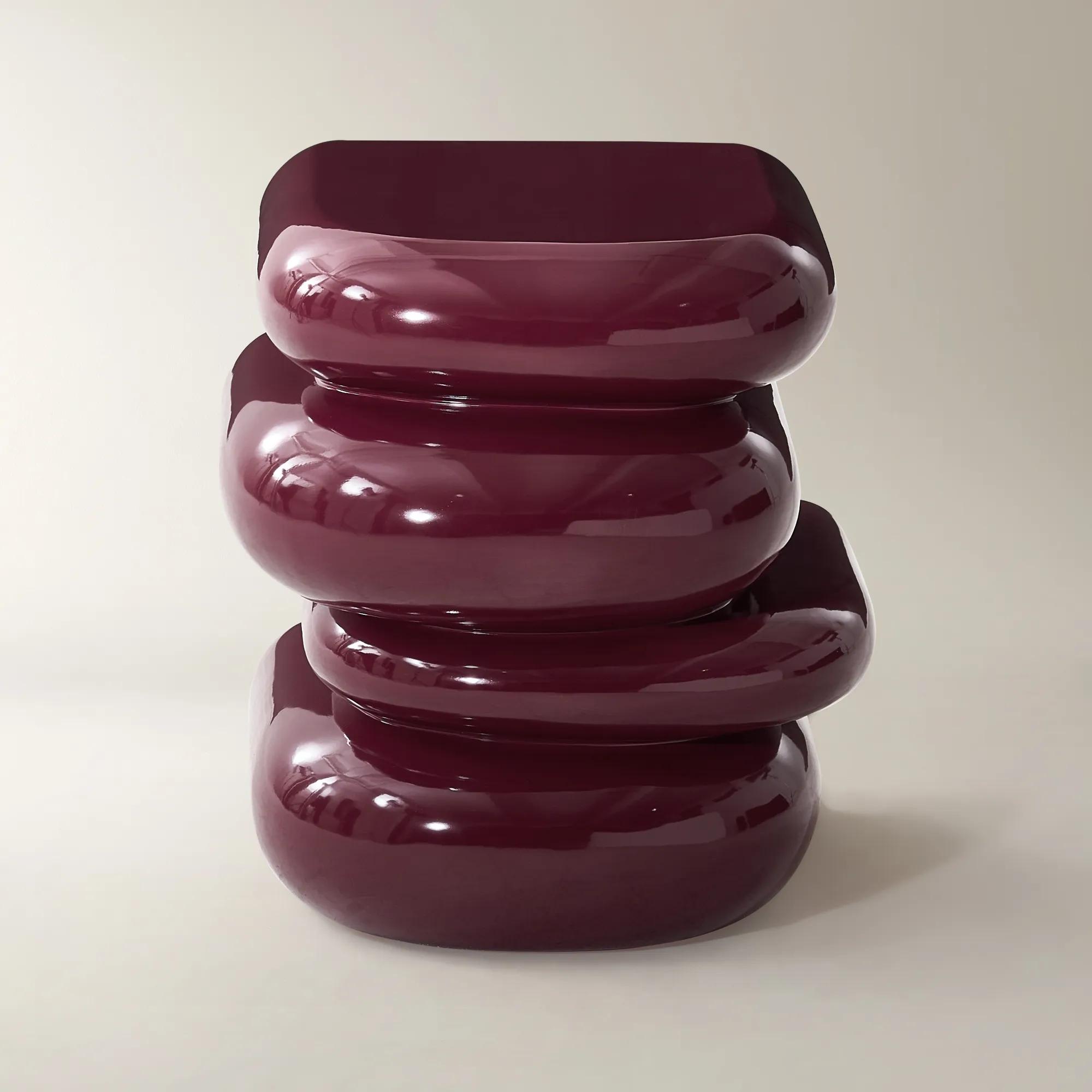 Forma Stacked Accent Table (19.9") - Ox Blood