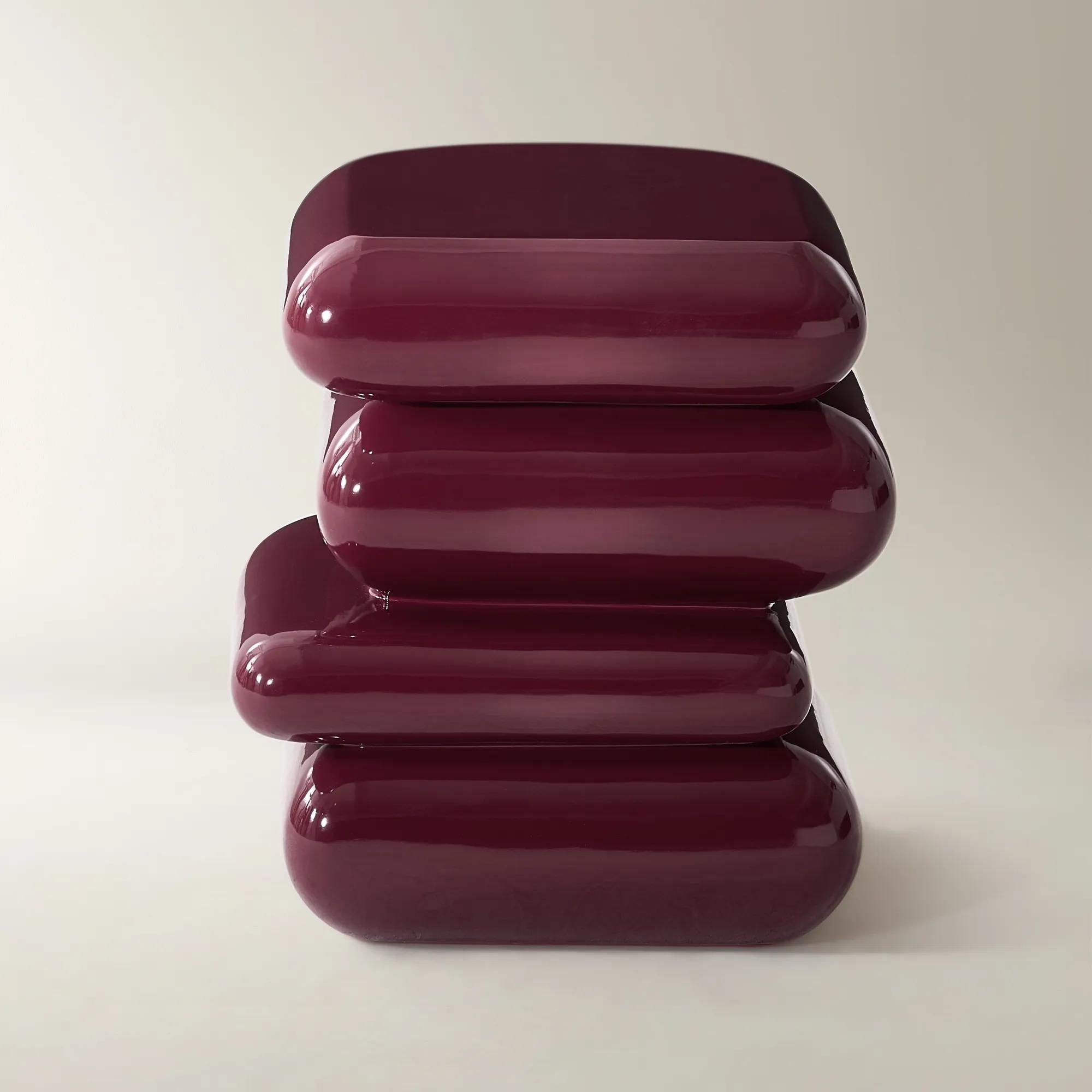 Forma Stacked Accent Table (19.9") - Ox Blood