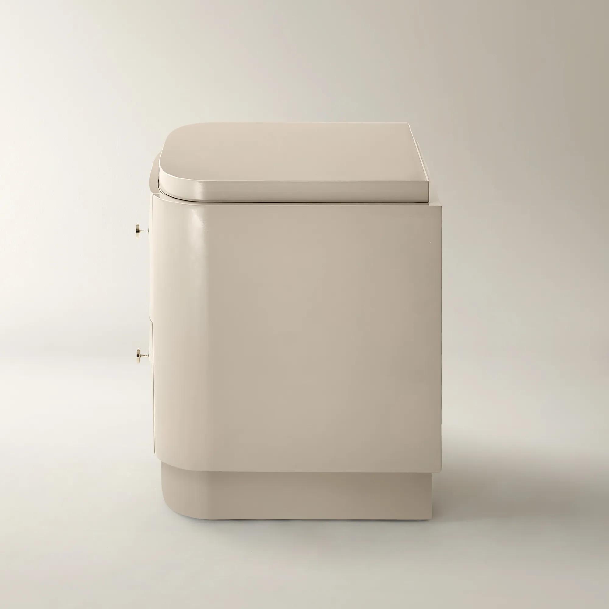 Nia Lacquered Nightstand (26") - Turtle Dove 