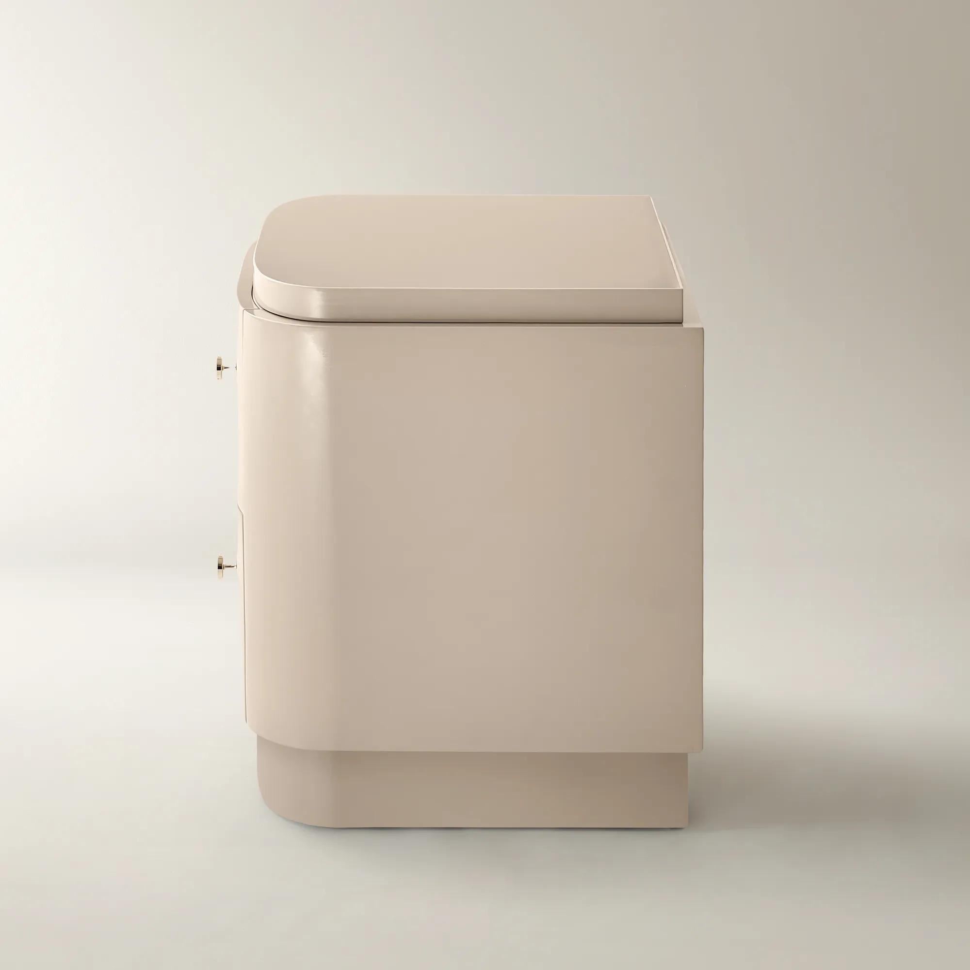 Nia Lacquered Nightstand (26") - Turtle Dove 