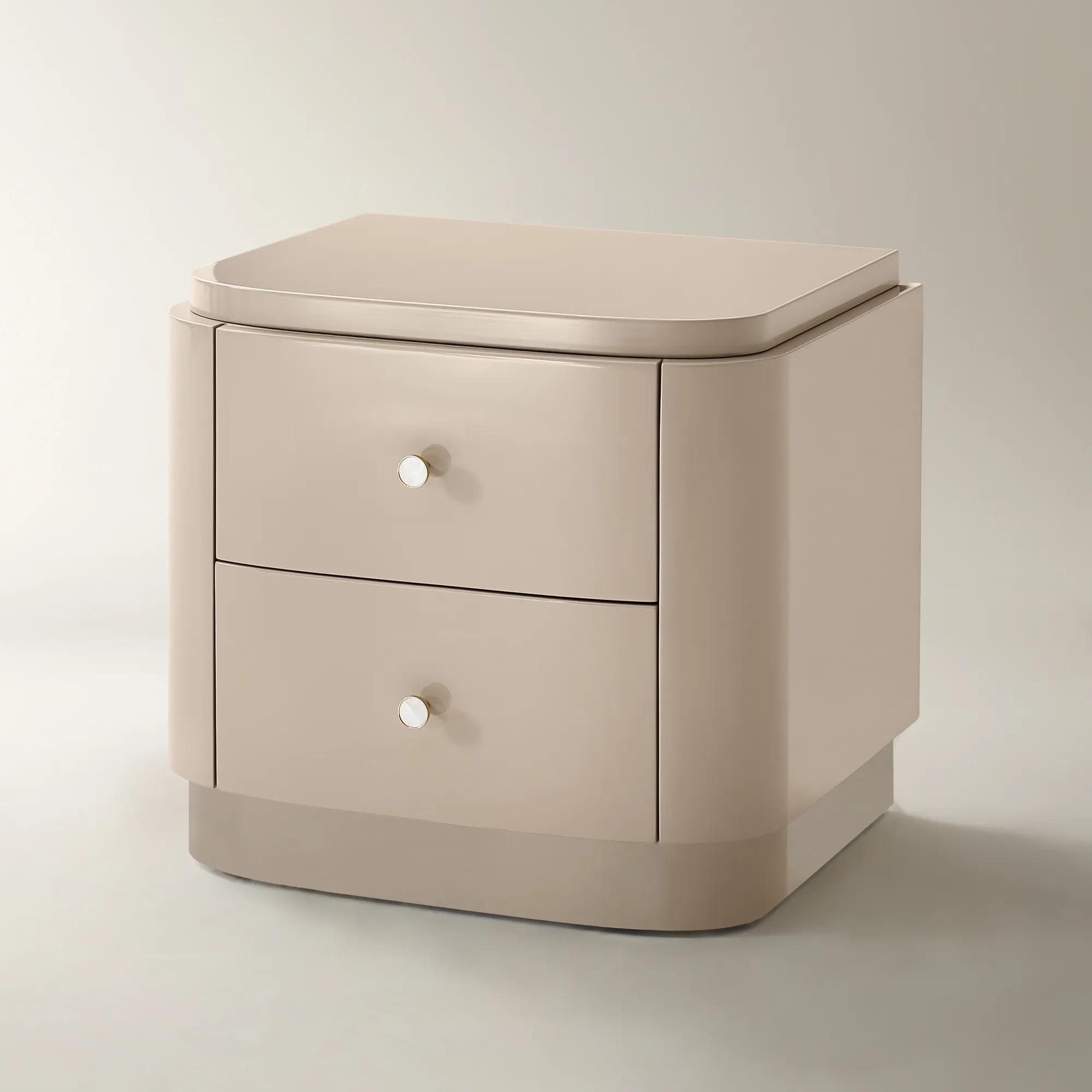 Nia Lacquered Nightstand (26") - Turtle Dove 