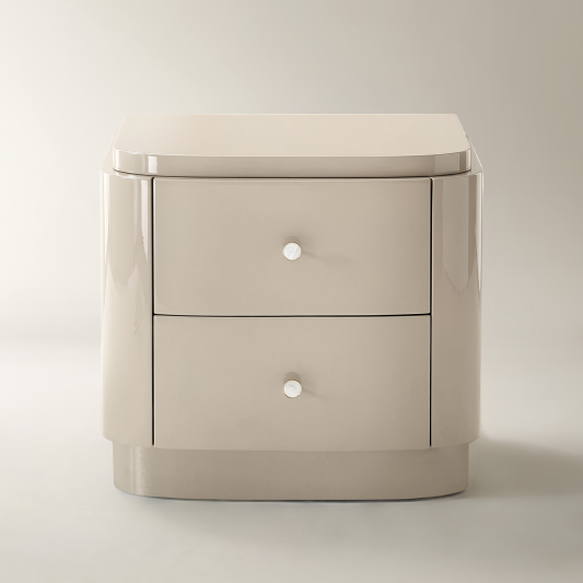 Nia Lacquered Nightstand (26") - Turtle Dove 