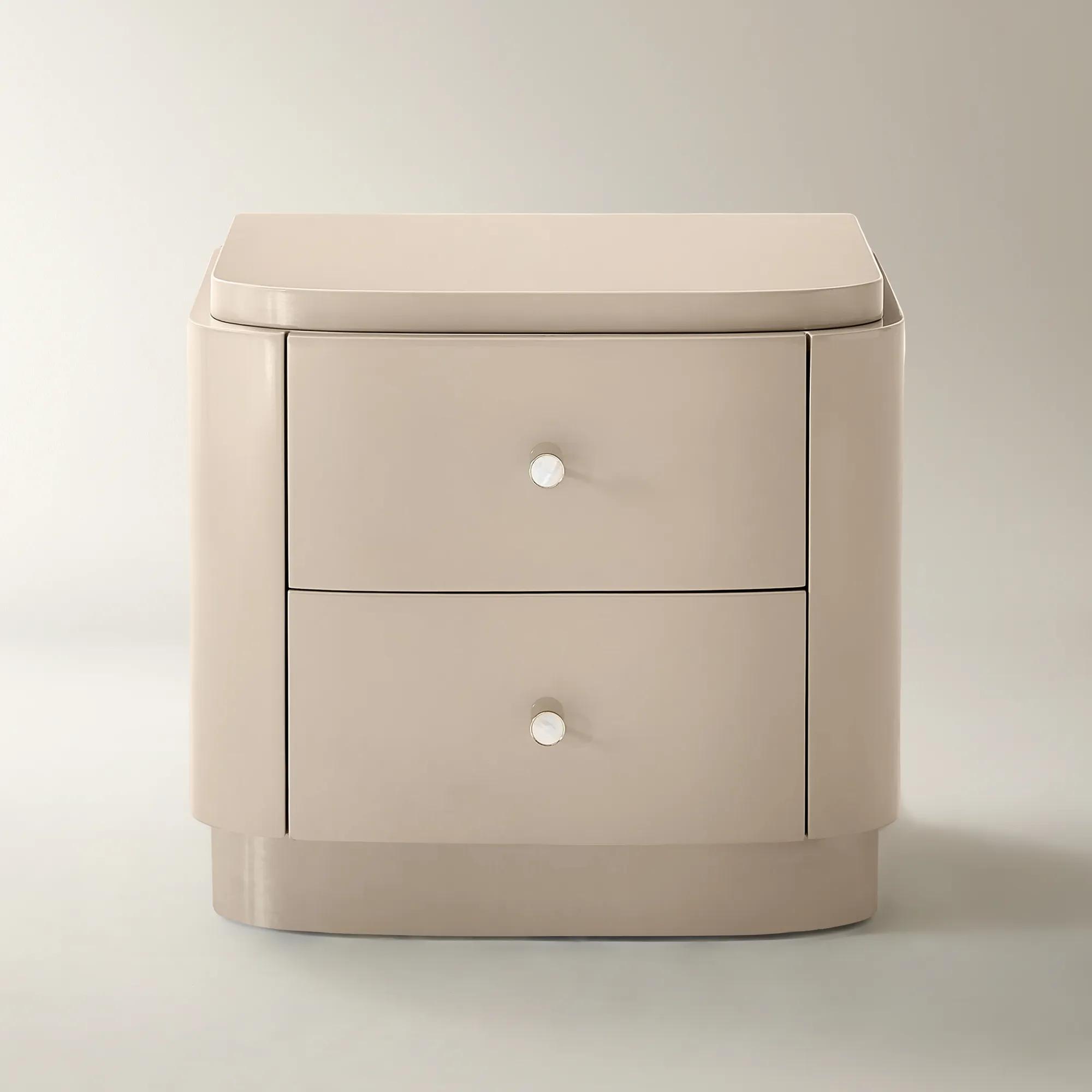 Nia Lacquered Nightstand (26") - Turtle Dove 