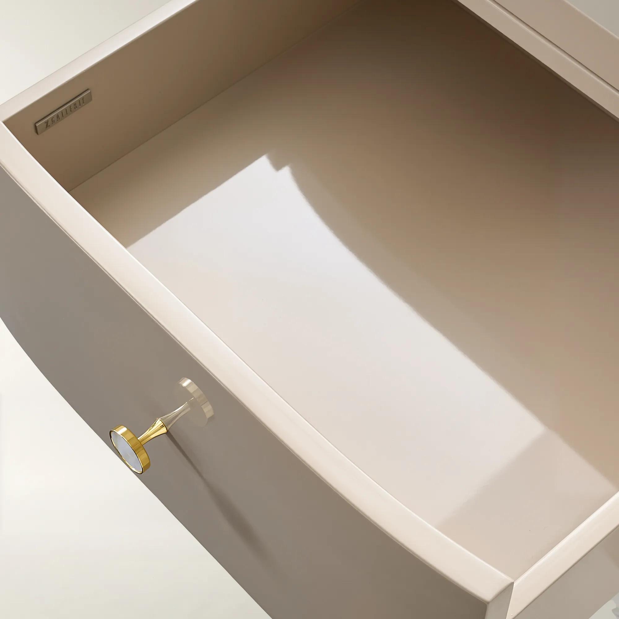 Nia Lacquered Nightstand (26") - Turtle Dove 